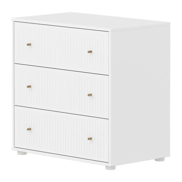 flexa-saga-kommode-3-schubladen-mit-rillen-griffe-in-eiche-wei image 1