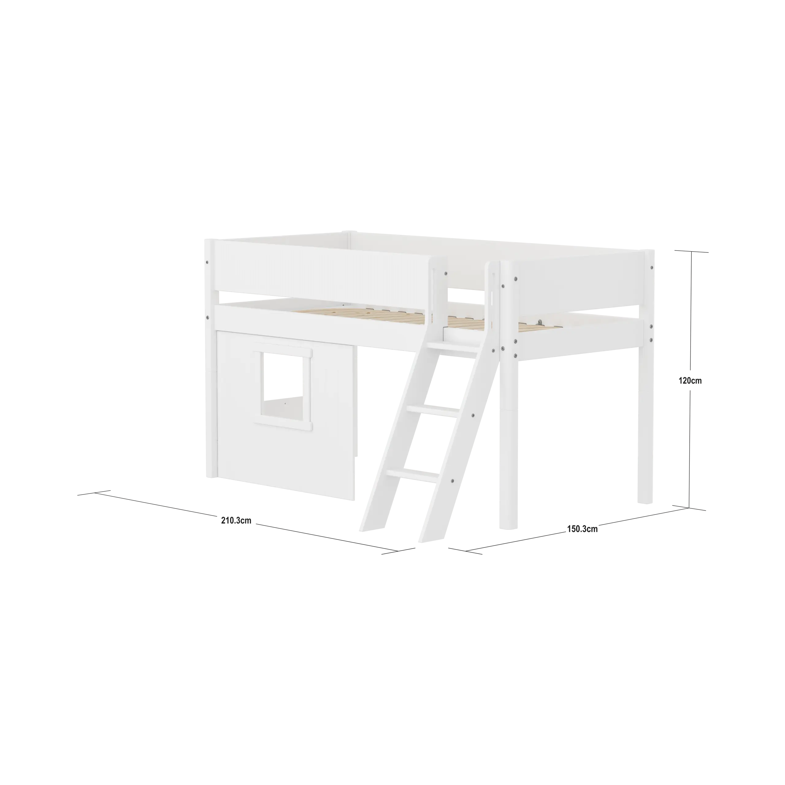 flexa-white-spielbett-120-cm-mit-baumhaus-leiter-und-absturzsicherung-90x200-cm--3 image 4