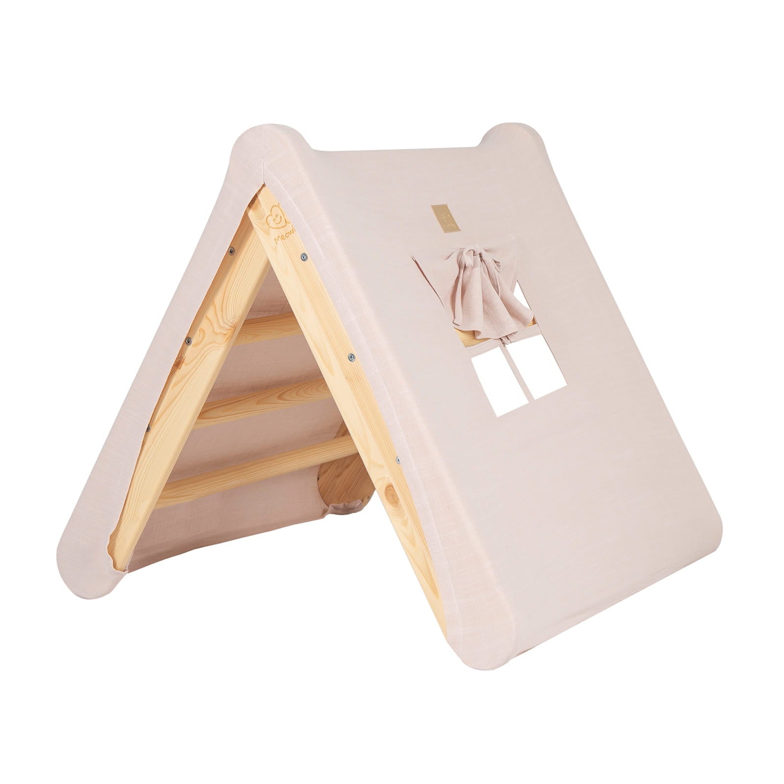 meowbaby-haus-mit-faltbarer-kinderleiter-60x61-cm-kletterhaus-aus-holz image 1