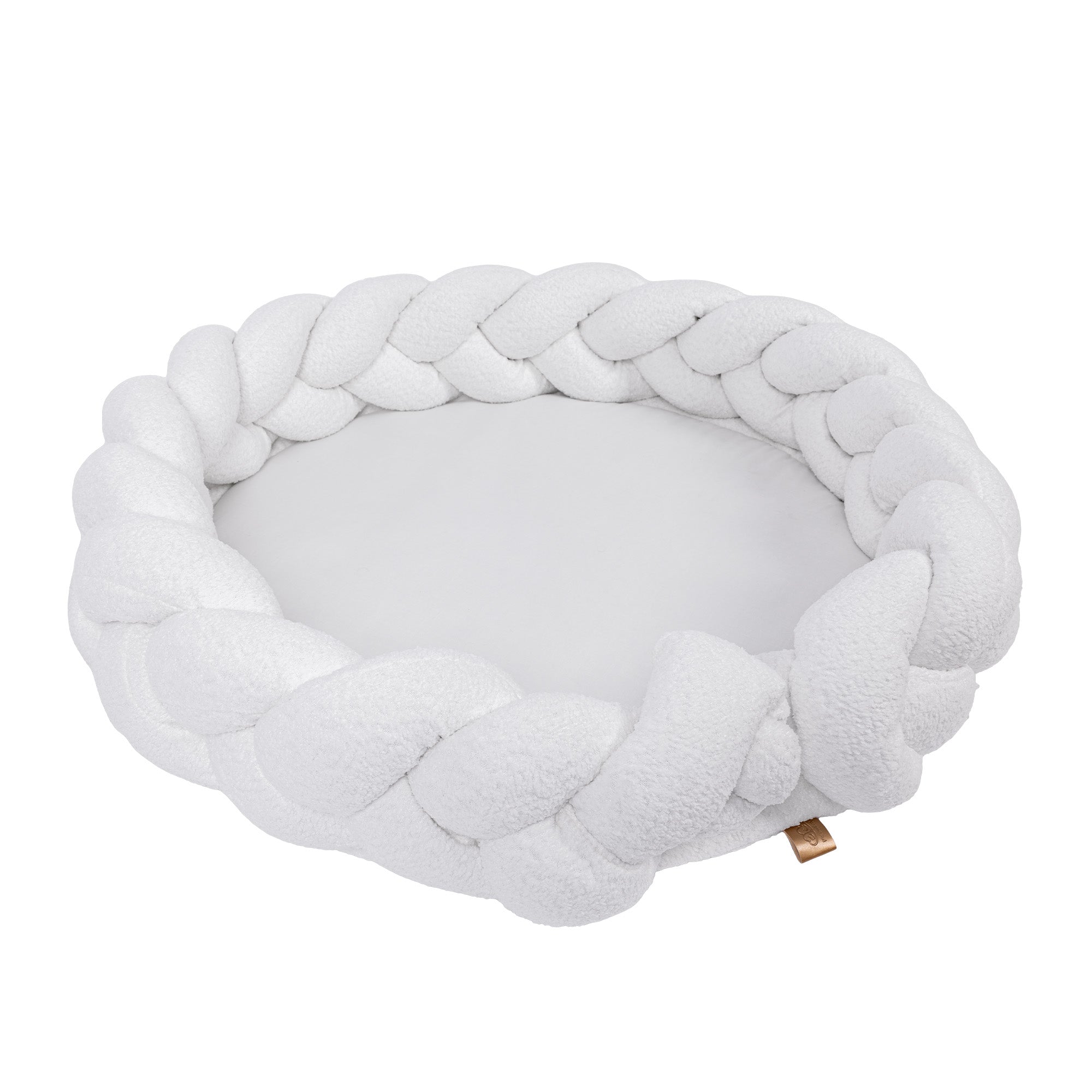 meowbaby-boucl-babynestchen-mit-geflochtener-bettschlange-rund-creme-wei image 3