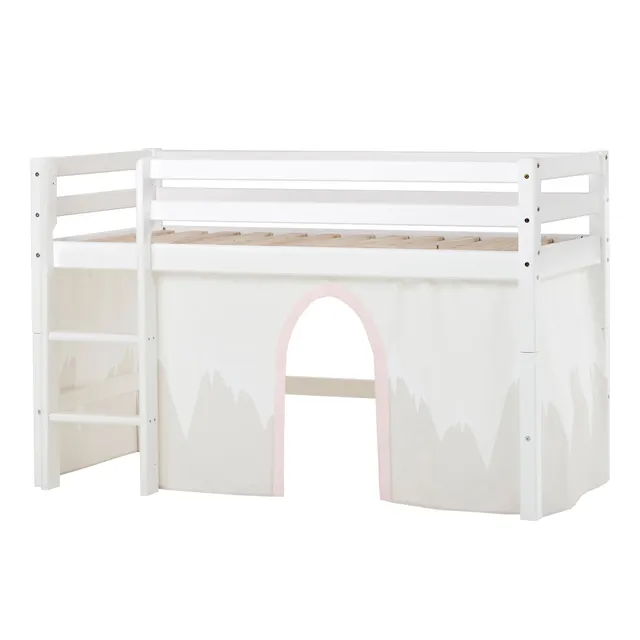 hoppekids-eco-dream-halbhochbett-mit-winter-wonderland-vorhang image 1