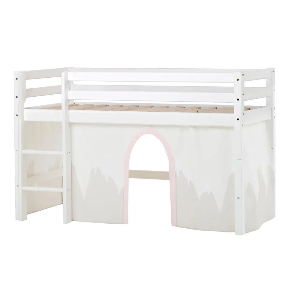 hoppekids-eco-dream-halbhochbett-mit-winter-wonderland-vorhang image 1