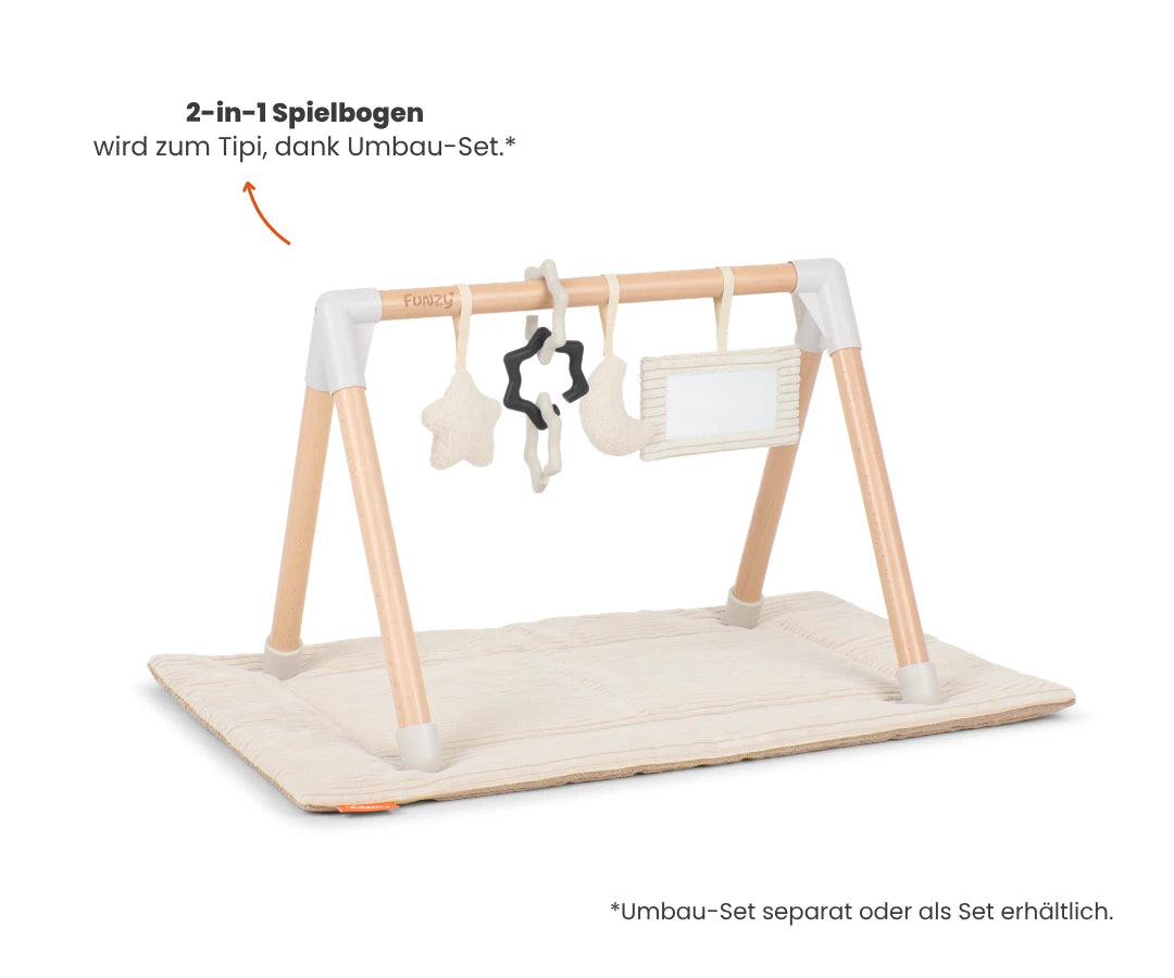 funzy-spielbogen-bogen-aus-buchenholz-mit-4-anh-ngern-und-spielmatte image 1