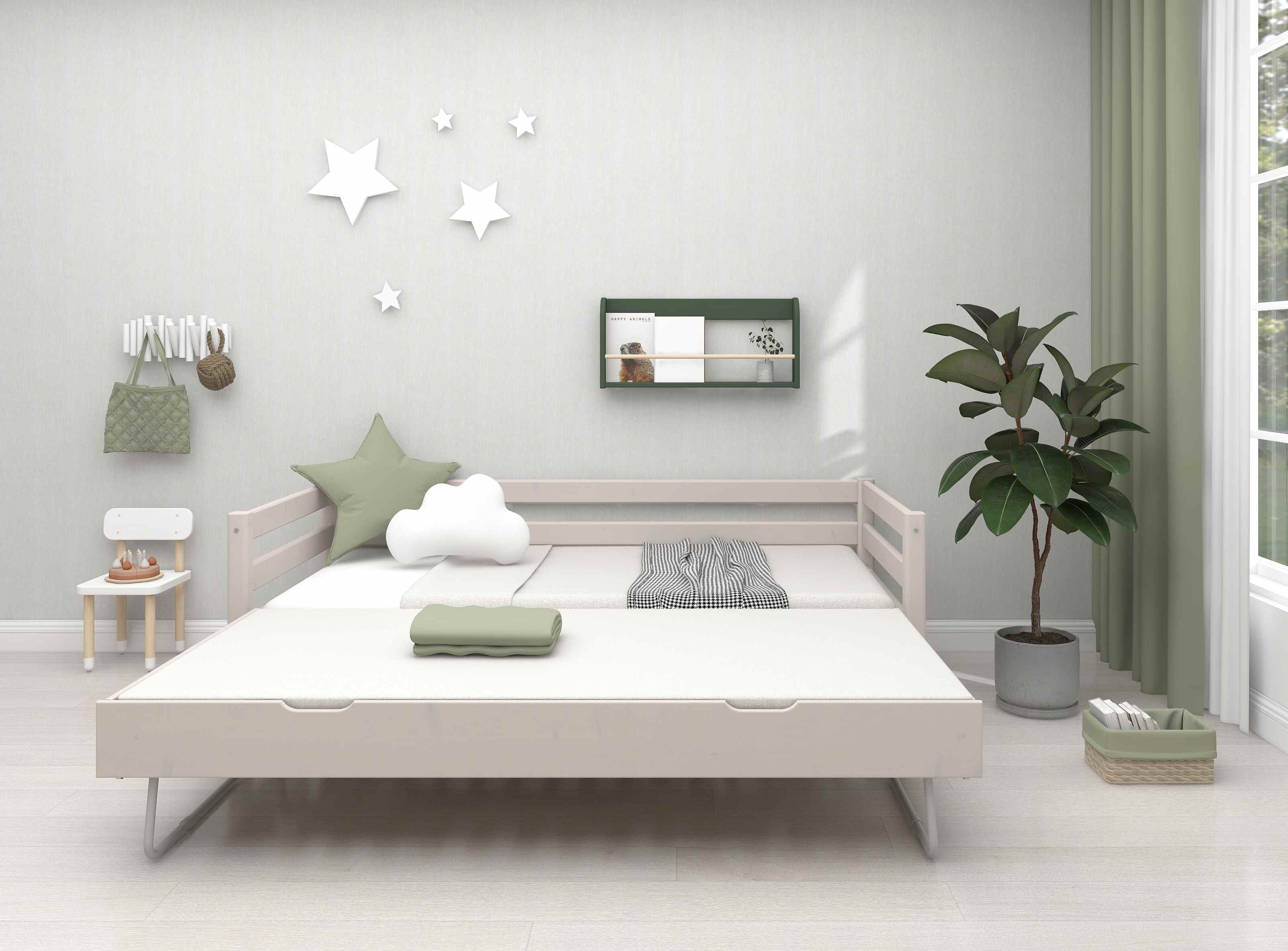 flexa-classic-einzelbett-90x200-cm-mit-ausziehbett-90x190-cm-grau image 4