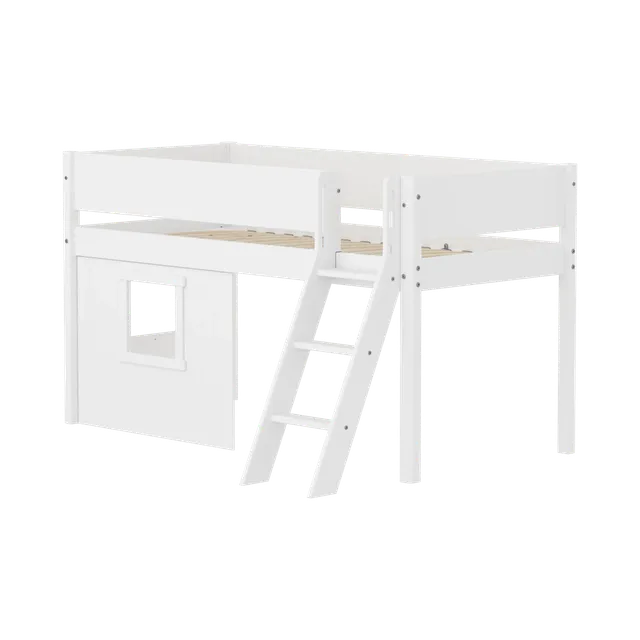 flexa-white-spielbett-120-cm-mit-baumhaus-leiter-und-absturzsicherung-90x200-cm--3 image 1
