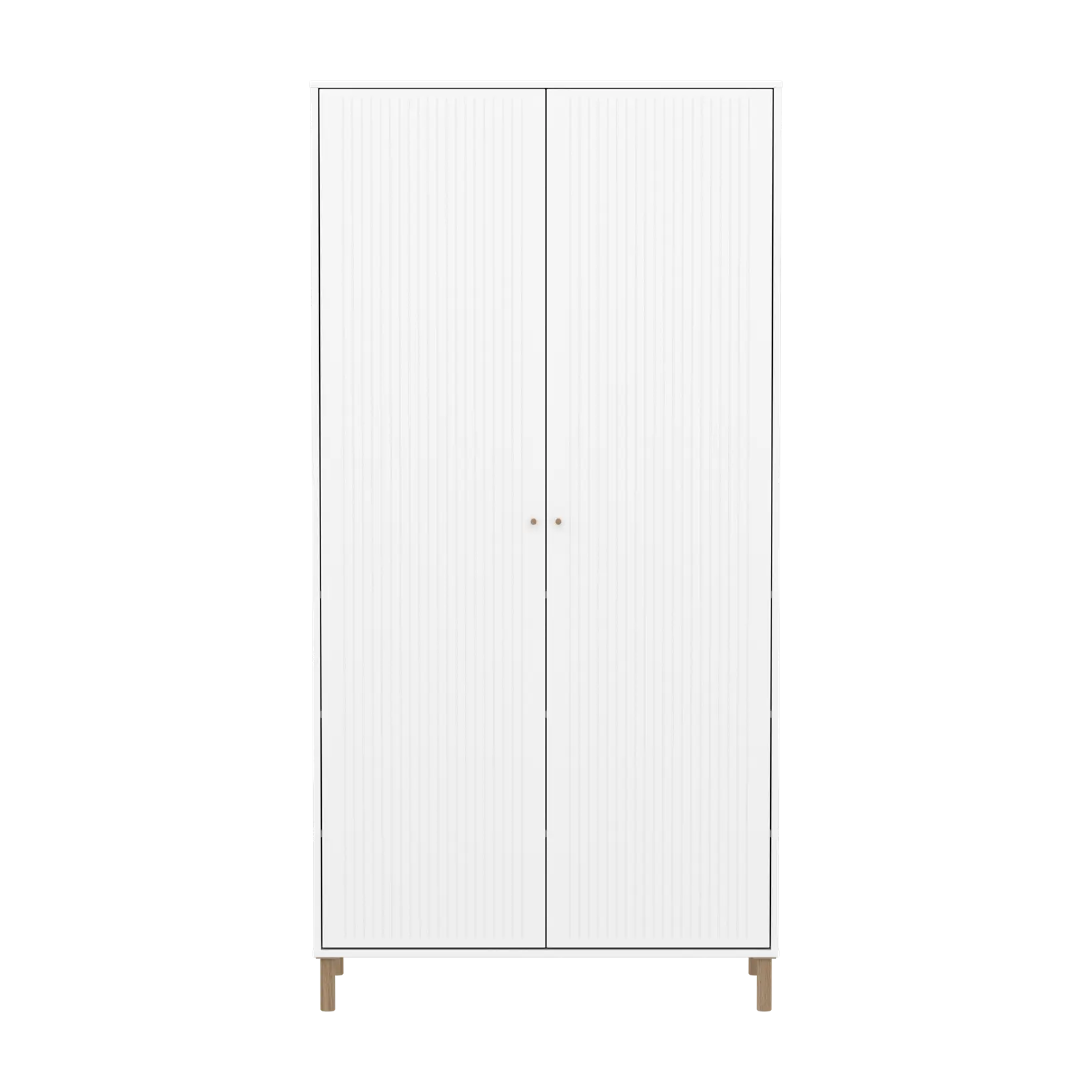 flexa-saga-kleiderschrank-2-t-ren-mit-rillen-f-e-und-griffe-eiche-wei image 2