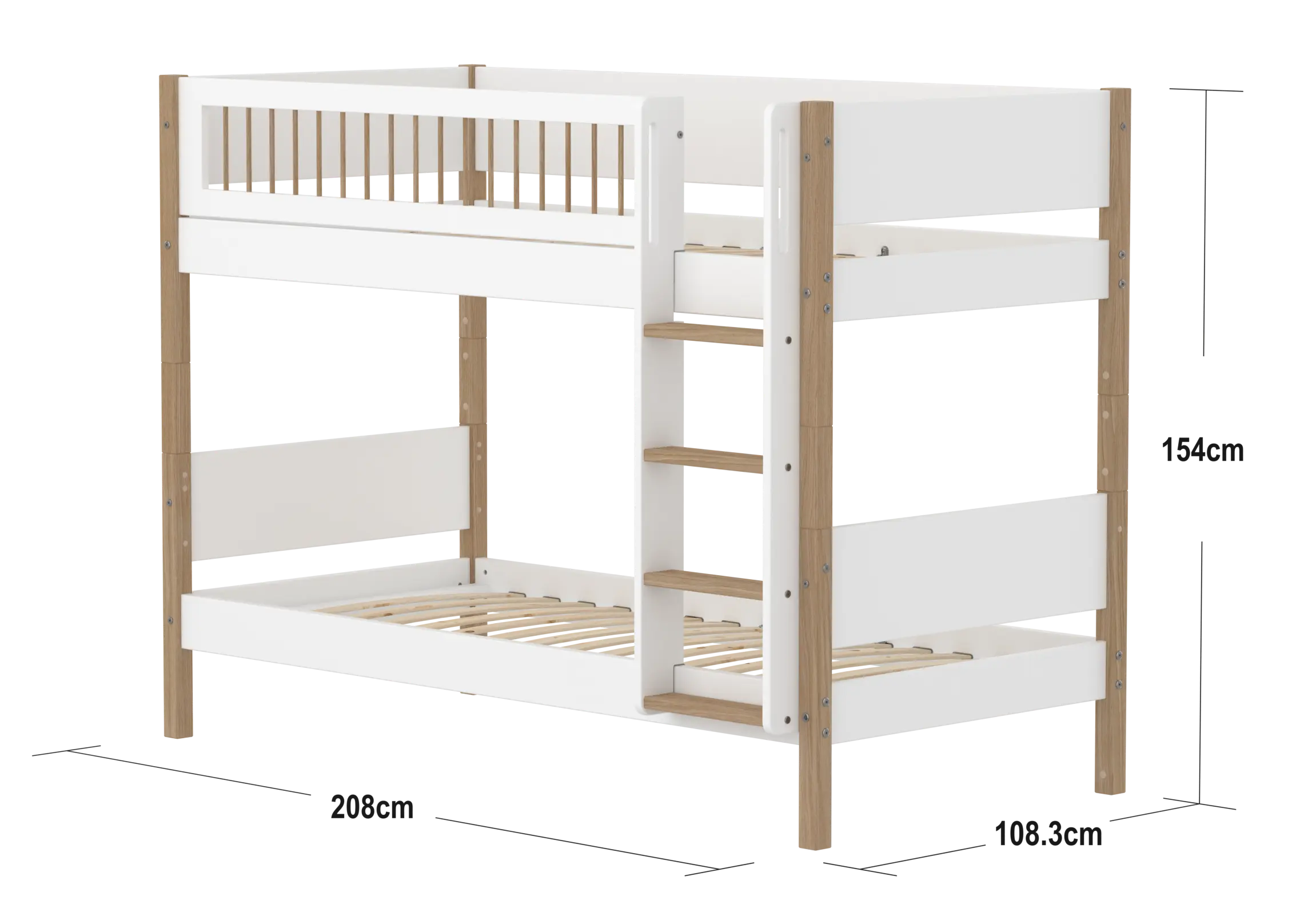 flexa-nor-etagenbett-154-cm-mit-leiter-90x200-cm-wei-eiche image 5