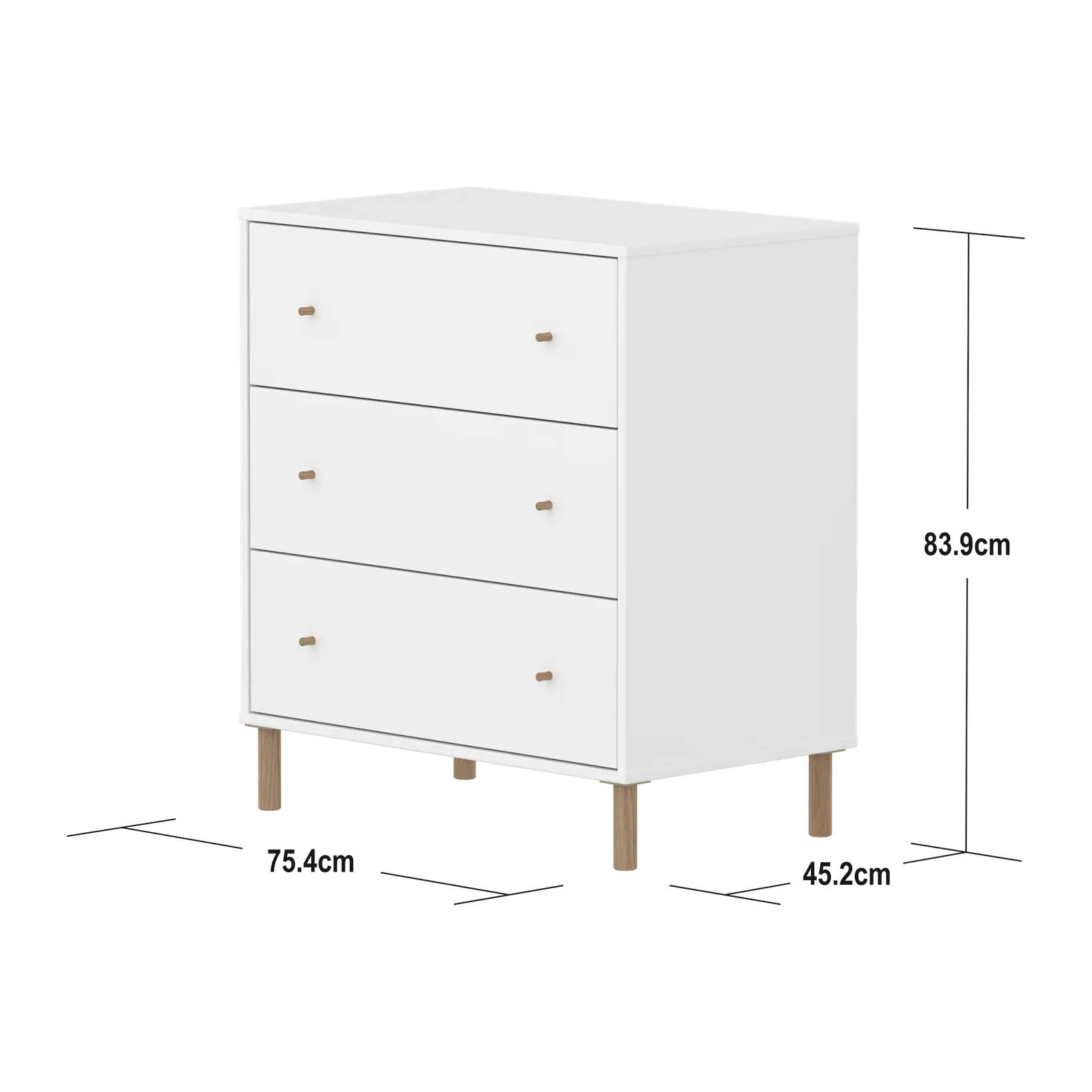 flexa-saga-kommode-3-schubladen-f-e-und-griffe-in-eiche-wei image 4