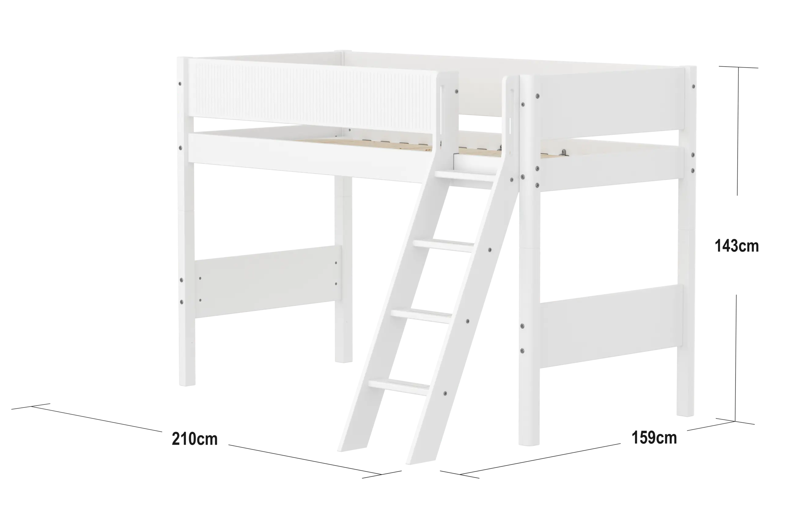 flexa-white-hochbett-143-cm-mit-schr-gleiter-und-absturzsicherung-90x200-cm-wei-2 image 3