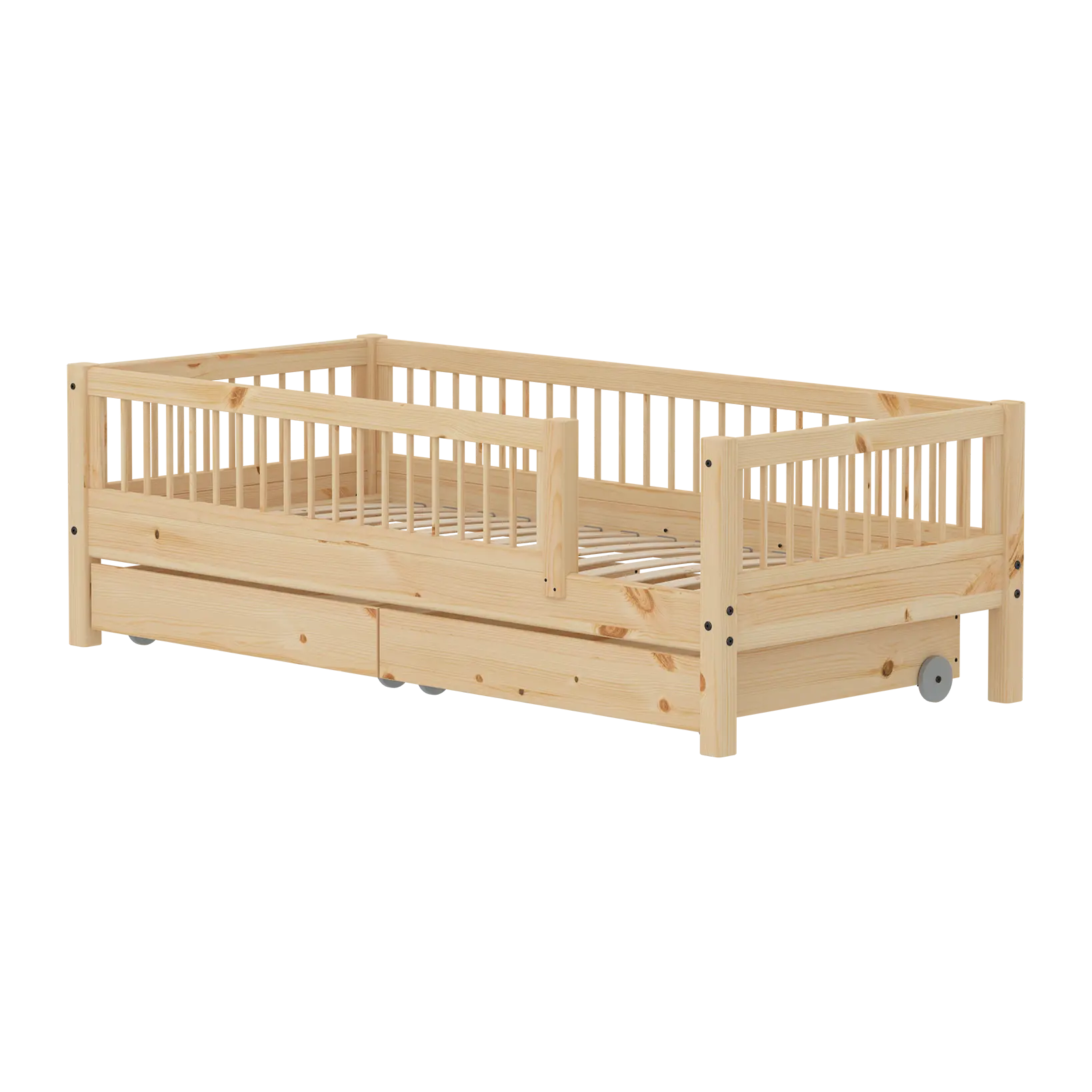 flexa-classic-raw-einzelbett-90x200-cm-mit-absturzsicherung-kiefernholz image 1