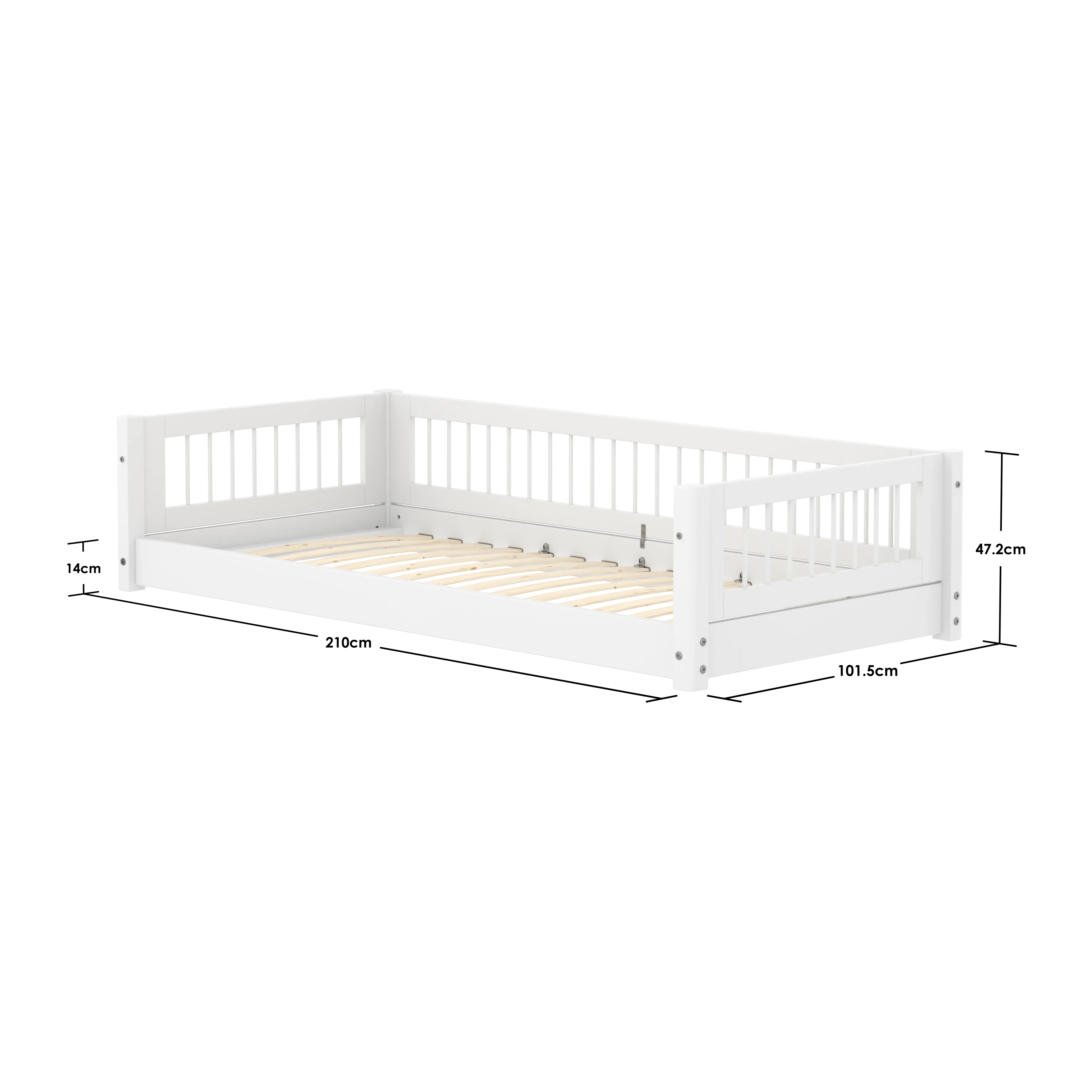 flexa-white-montessori-bett-mit-crossbars-90x200-cm-wei image 4