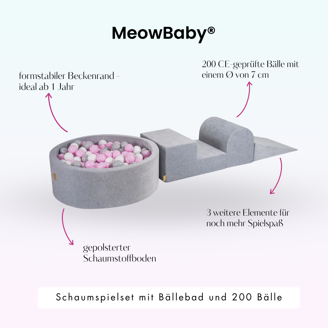 meowbaby-schaumspielset-velvet-mit-b-llebad-und-200-b-llen-eigene-farbauswahl image 3