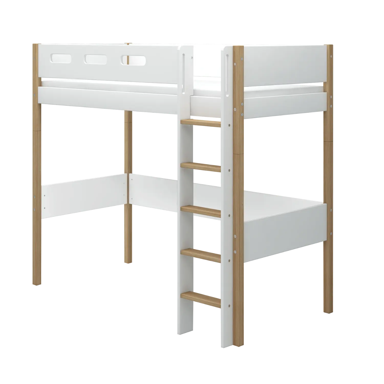 flexa-nor-hochbett-184-cm-mit-leiter-und-absturzsicherung-90x200-cm-wei-eiche-2 image 1
