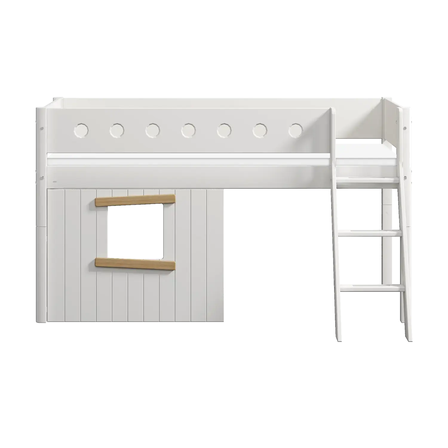 flexa-white-spielbett-120-cm-mit-baumhaus-leiter-und-absturzsicherung-90x200-cm--4 image 2