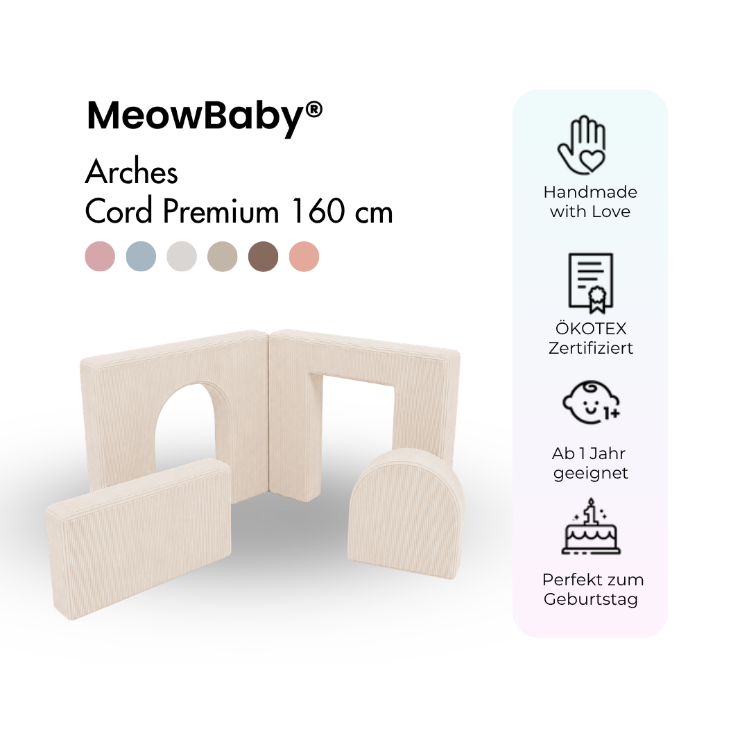 meowbaby-arches-cord-premium-160-cm-slim-cord-edition-spielsofa-addon image 2