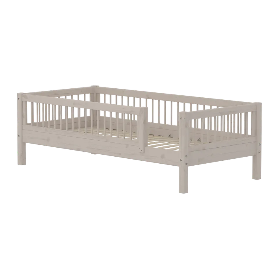 flexa-classic-einzelbett-90x200-cm-mit-absturzsicherung-grau image 1