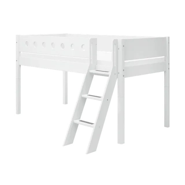 flexa-classic-halbhohes-bett-90x200-cm-wei-mit-schr-gleiter-und-absturzsicherung image 1