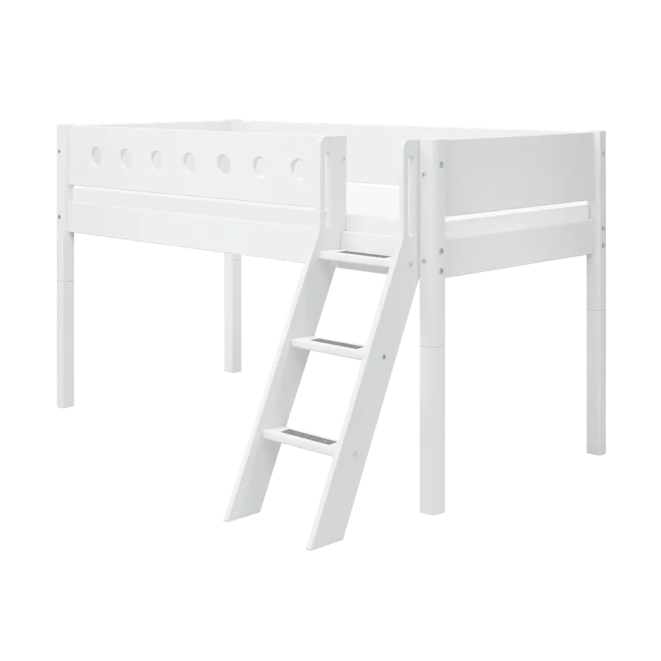 flexa-classic-halbhohes-bett-90x200-cm-wei-mit-schr-gleiter-und-absturzsicherung image 1