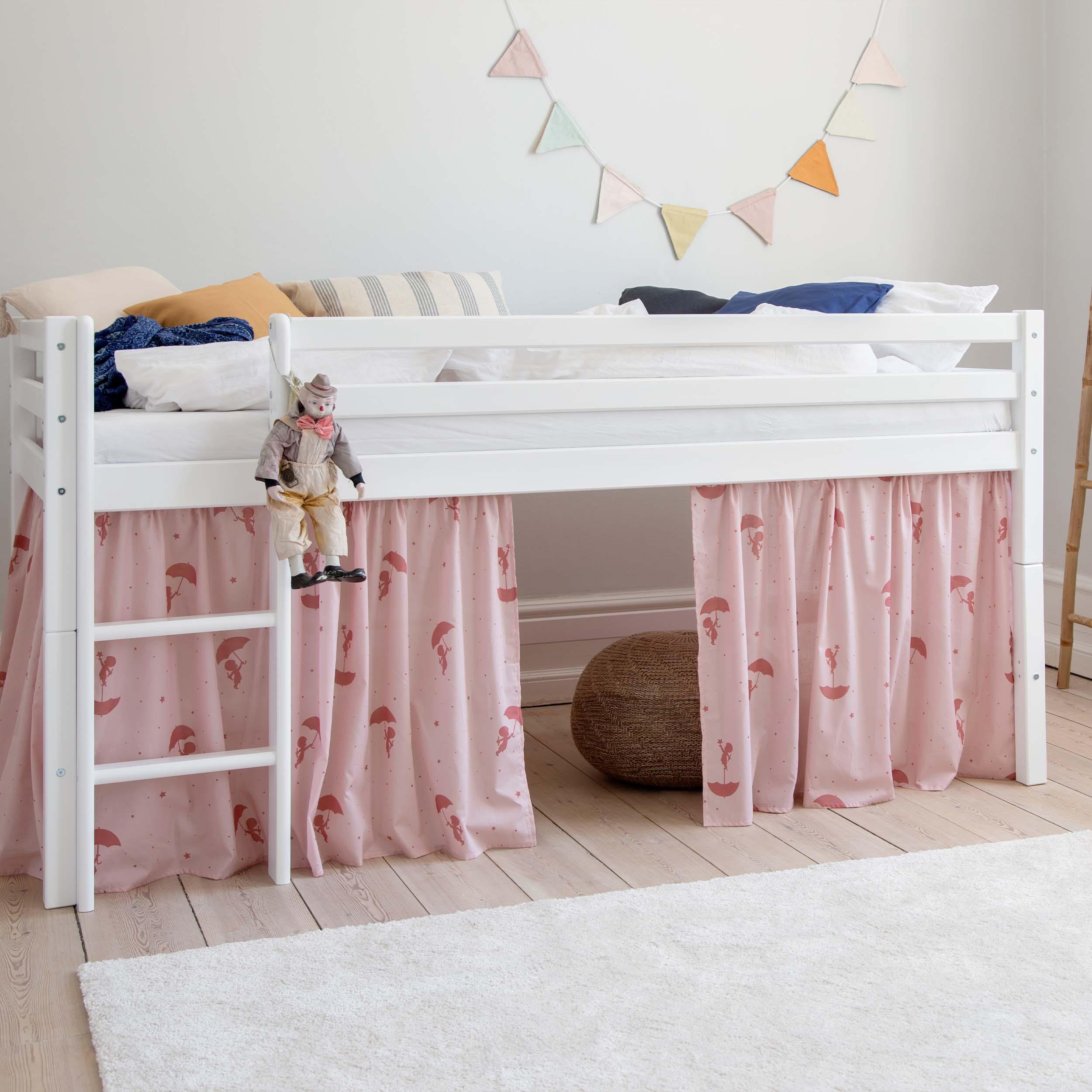 hoppekids-eco-dream-halbhochbett-mit-ole-lukoie-bettvorhang-rot image 7