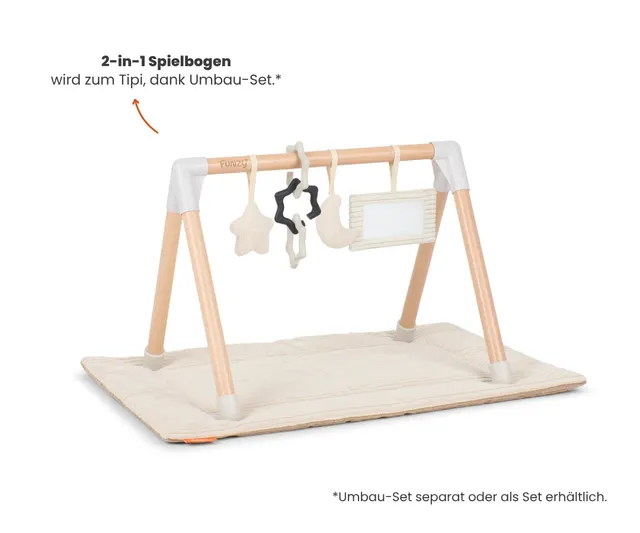 funzy-spielbogen-bogen-aus-buchenholz-mit-4-anh-ngern-und-spielmatte image 1