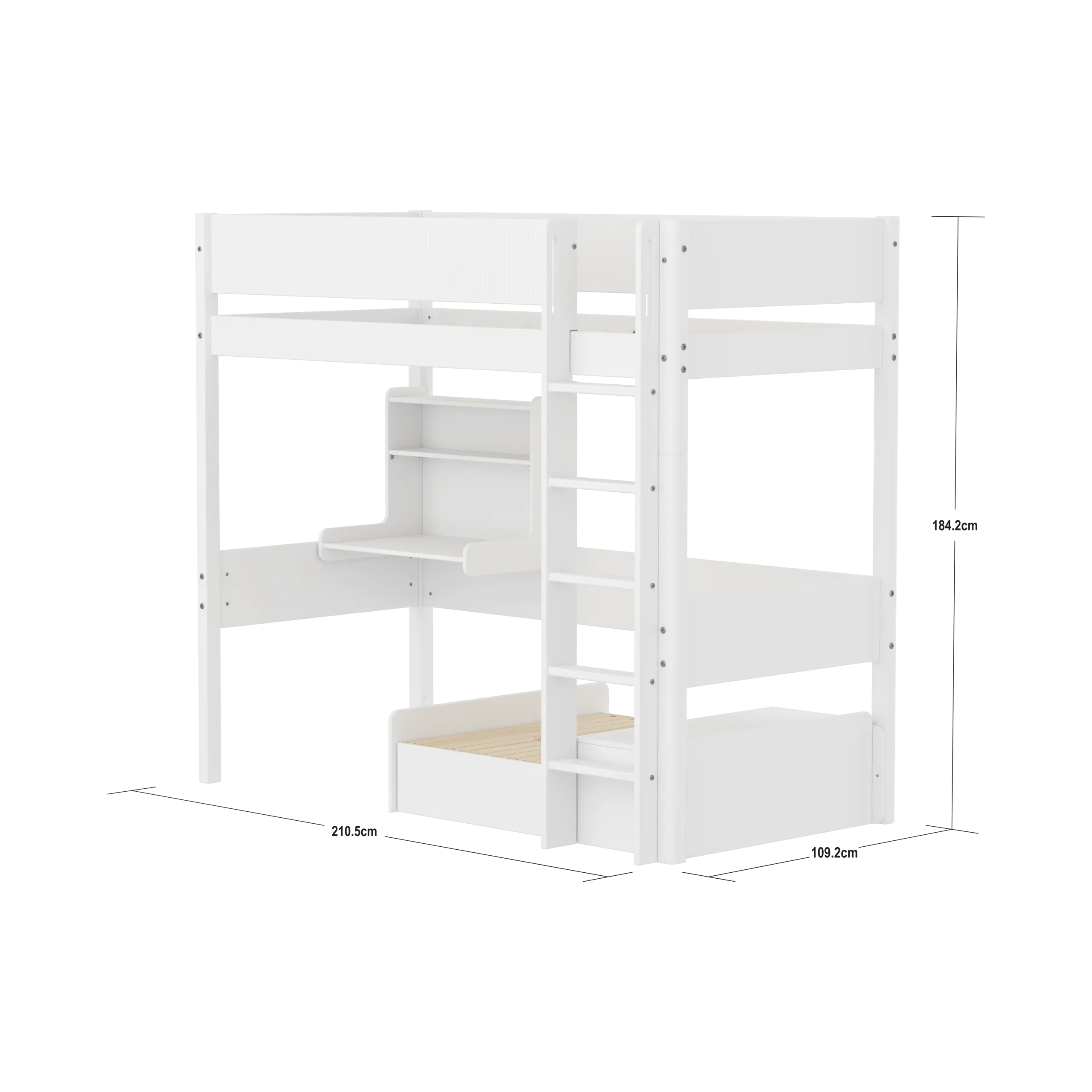 flexa-white-casa-hochbett-184-cm-mit-sofa-schreibtisch-und-leiter-90x200-cm-wei image 4