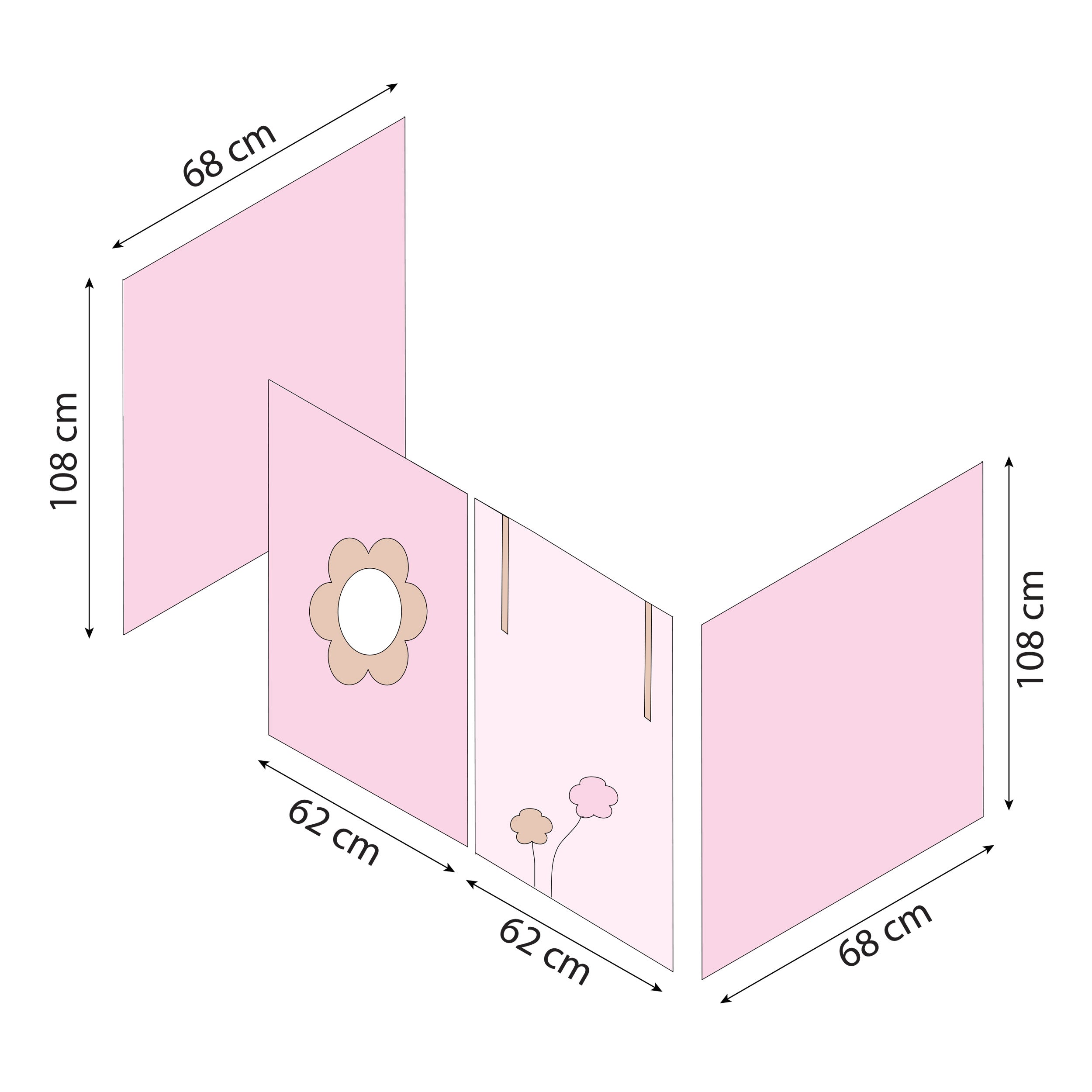 hoppekids-eco-luxury-mittelhohes-bett-90x200-mit-fairytale-flower-bettvorhang image 3
