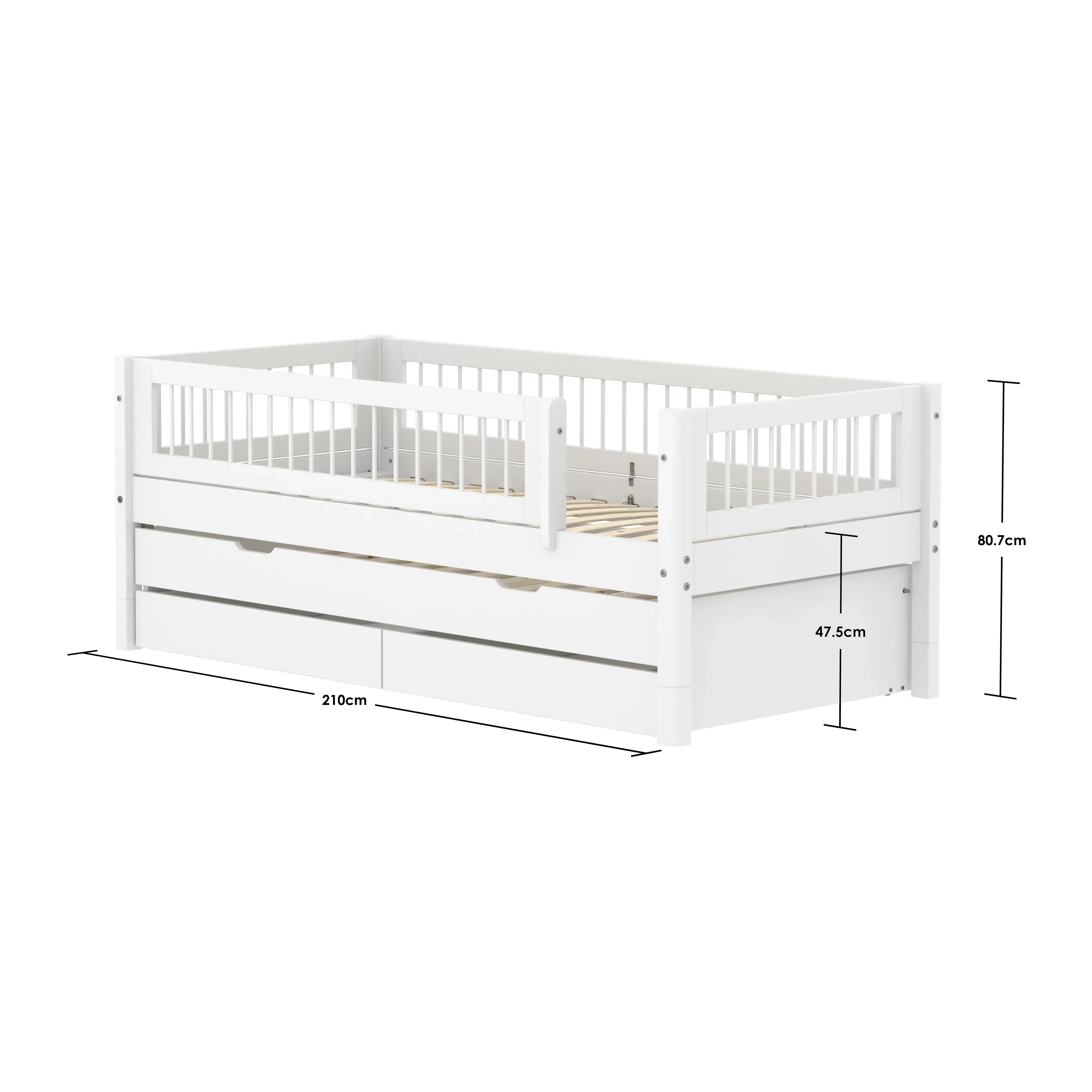 flexa-white-einzelbett-90x200-cm-wei-mit-ausziehbett-90x190-cm-schubladen-und-ab image 5