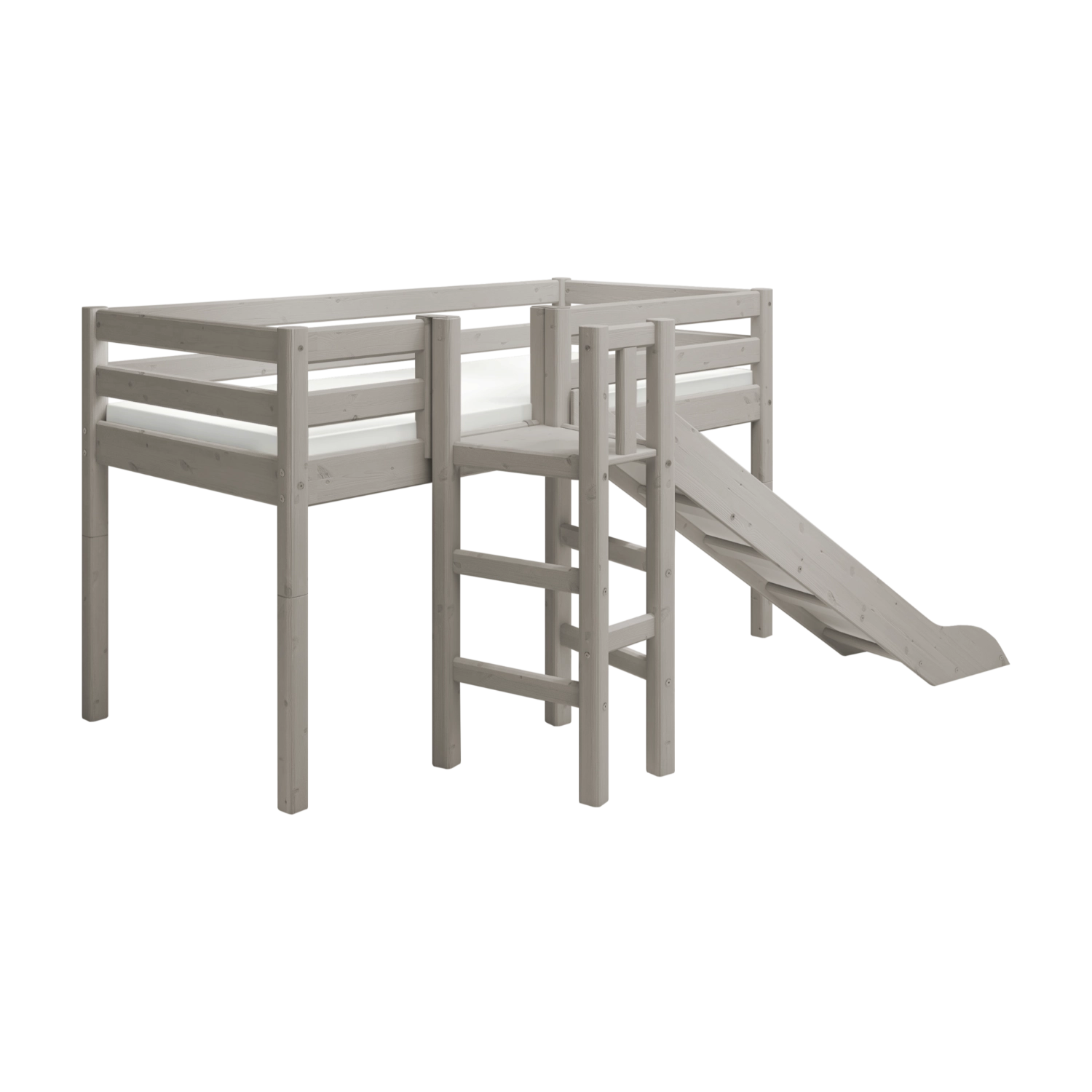 flexa-classic-spielbett-120-cm-90x200-cm-mit-rutsche-und-absturzsicherung-grau image 5