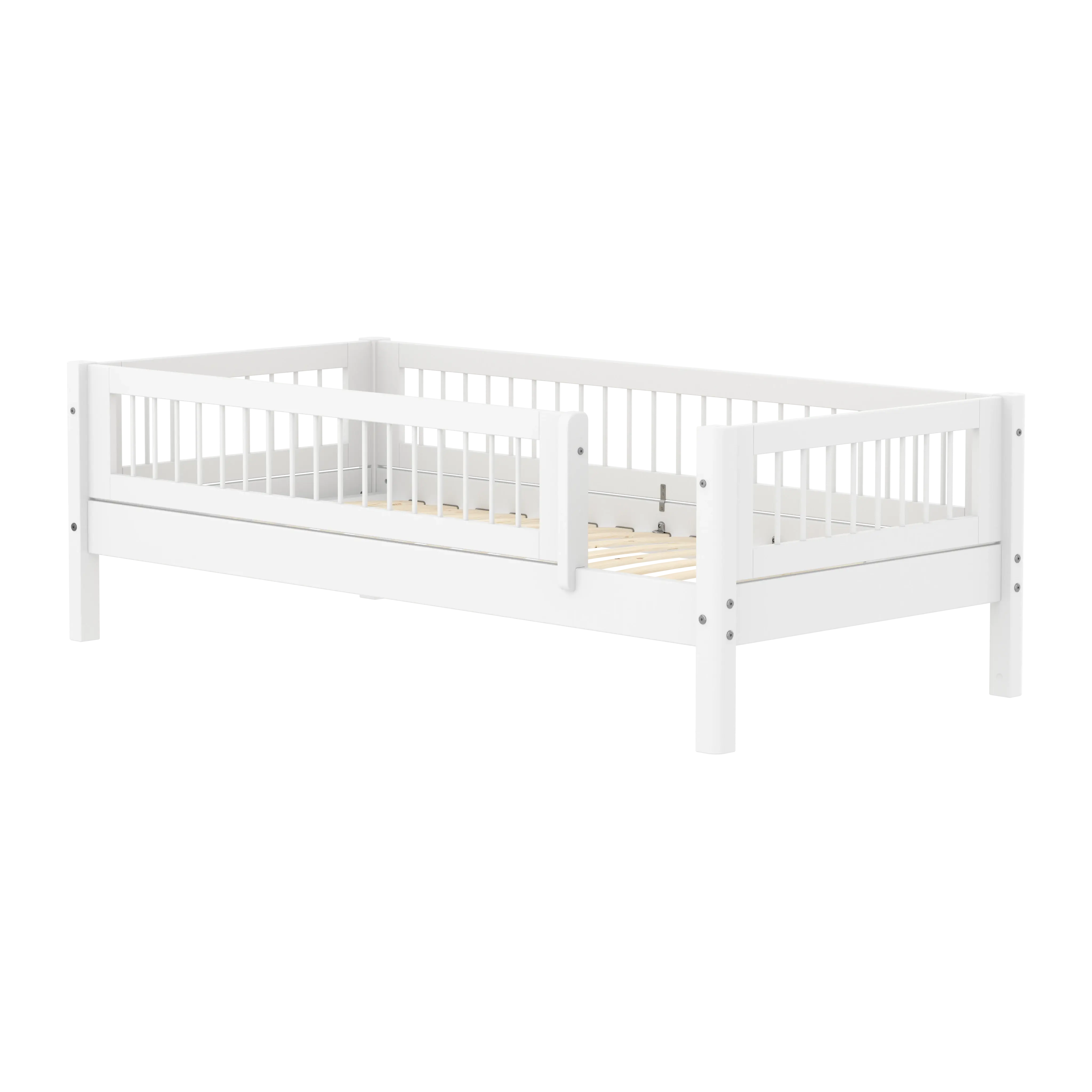 flexa-white-einzelbett-mit-crossbars-und-absturzsicherung-90x200-cm-wei image 1