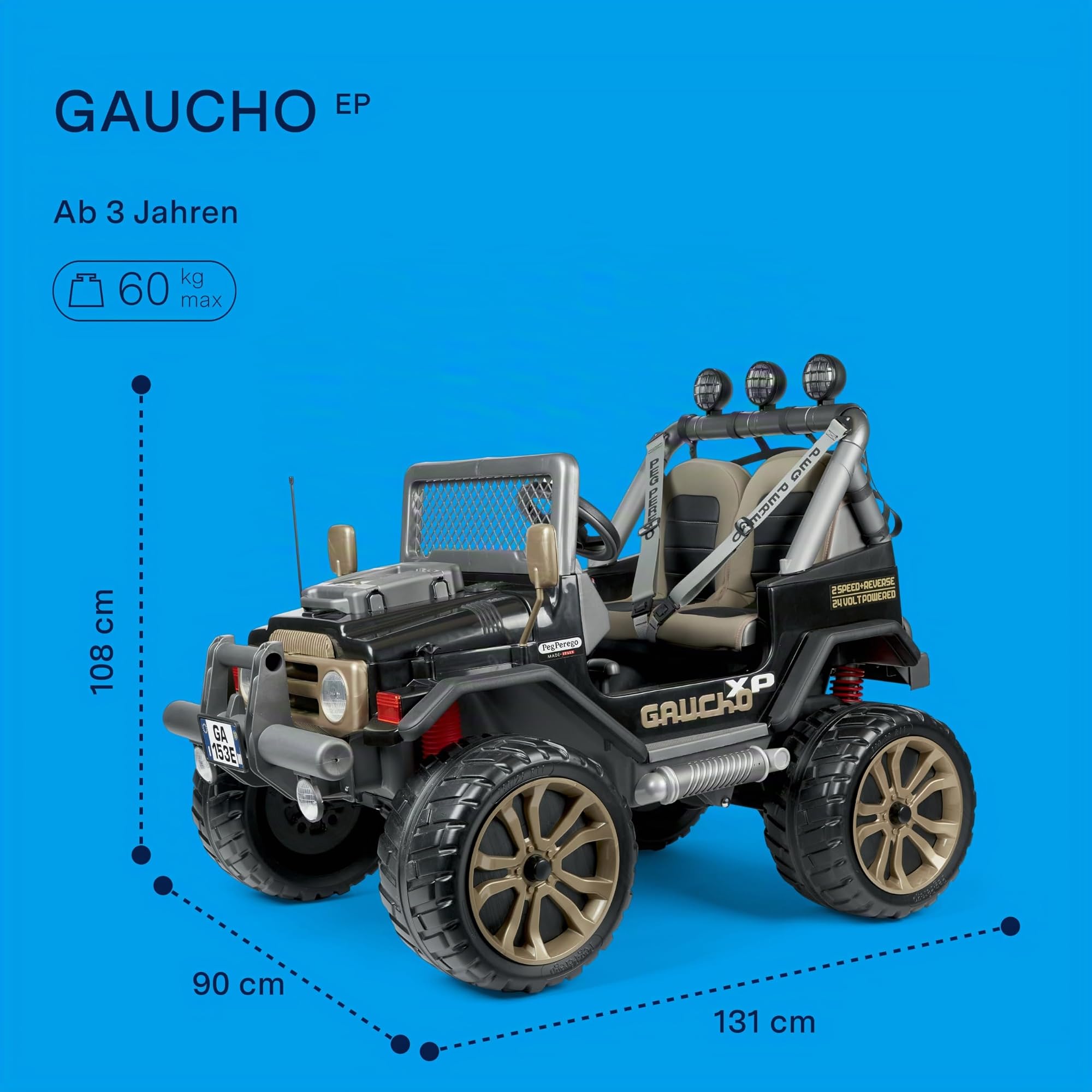 peg-perego-gaucho-xp-elektrisches-gel-ndefahrzeug-24v-f-r-kinder-ab-3-jahren image 2