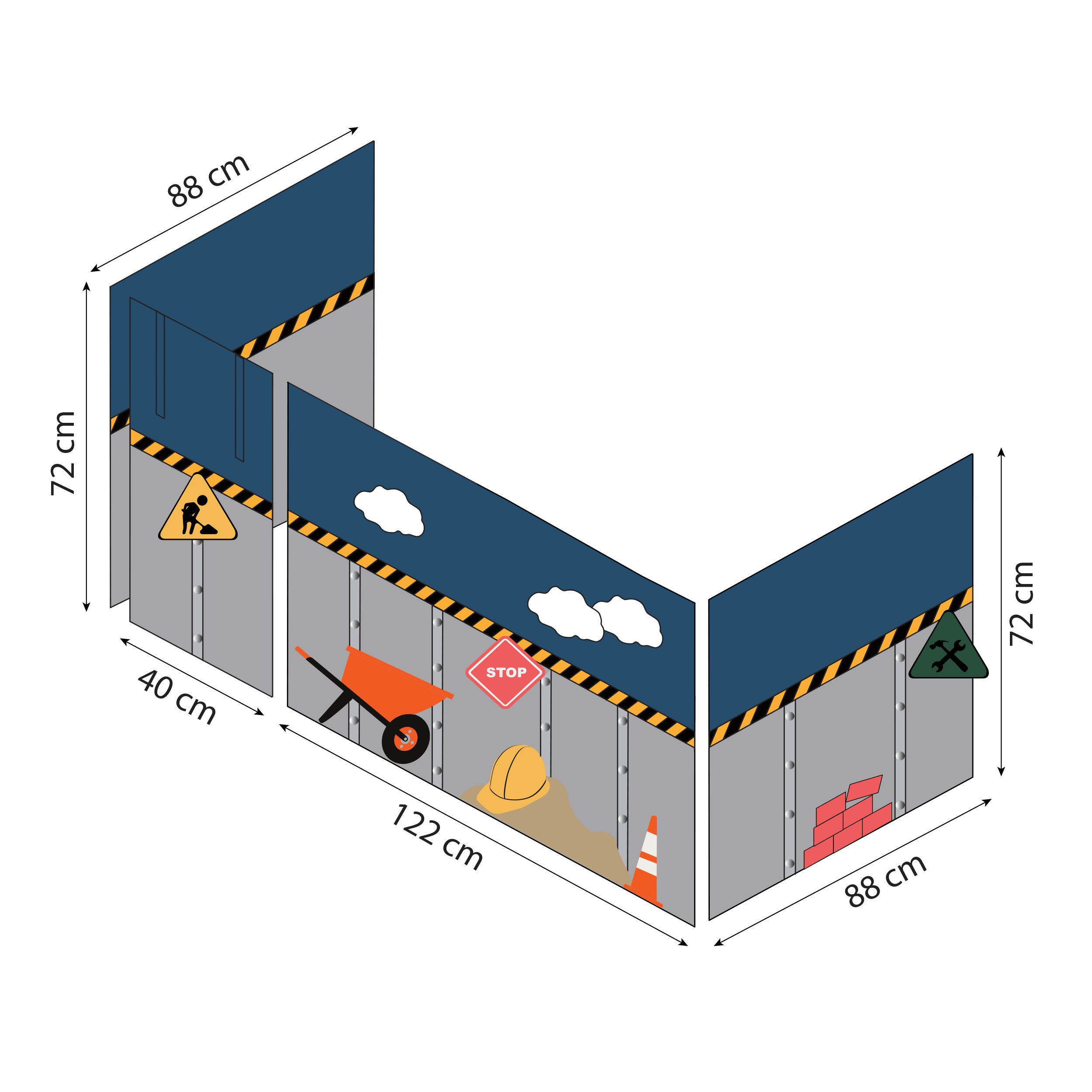 hoppekids-eco-dream-halbhochbett-mit-construction-bettvorhang image 7