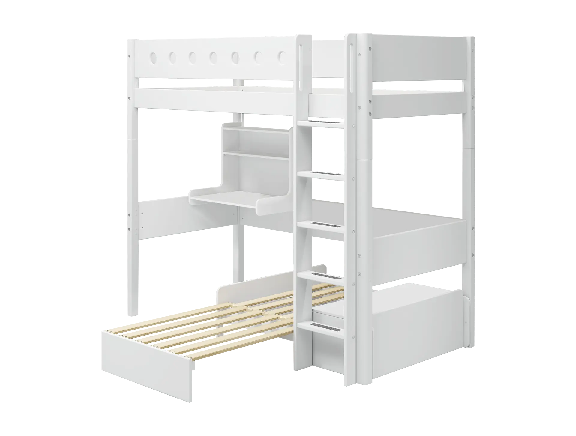 flexa-white-casa-hochbett-184-cm-mit-schreibtisch-sofa-leiter-90x200-cm-wei image 1