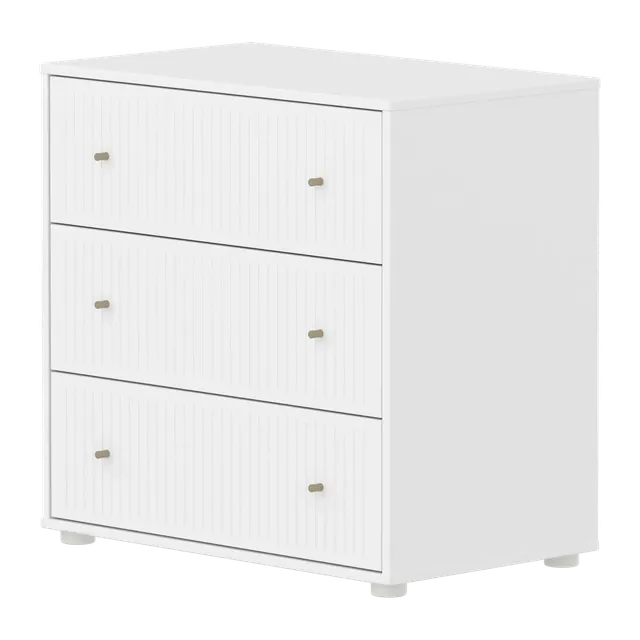 flexa-saga-kommode-3-schubladen-oat-griffe-rillen-wei image 1
