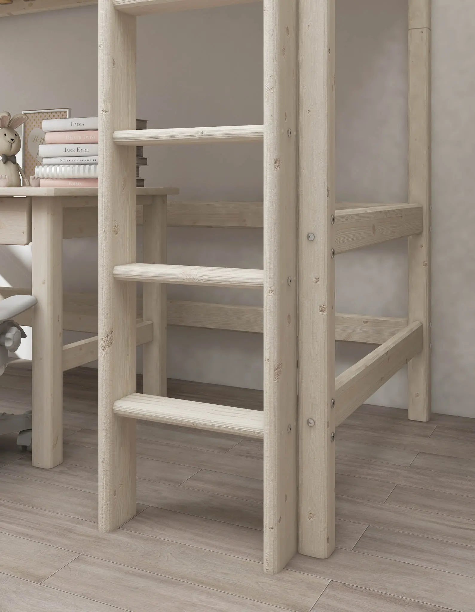 flexa-classic-hochbett-184-cm-mit-gerader-leiter-und-absturzsicherung-90x200-cm- image 4