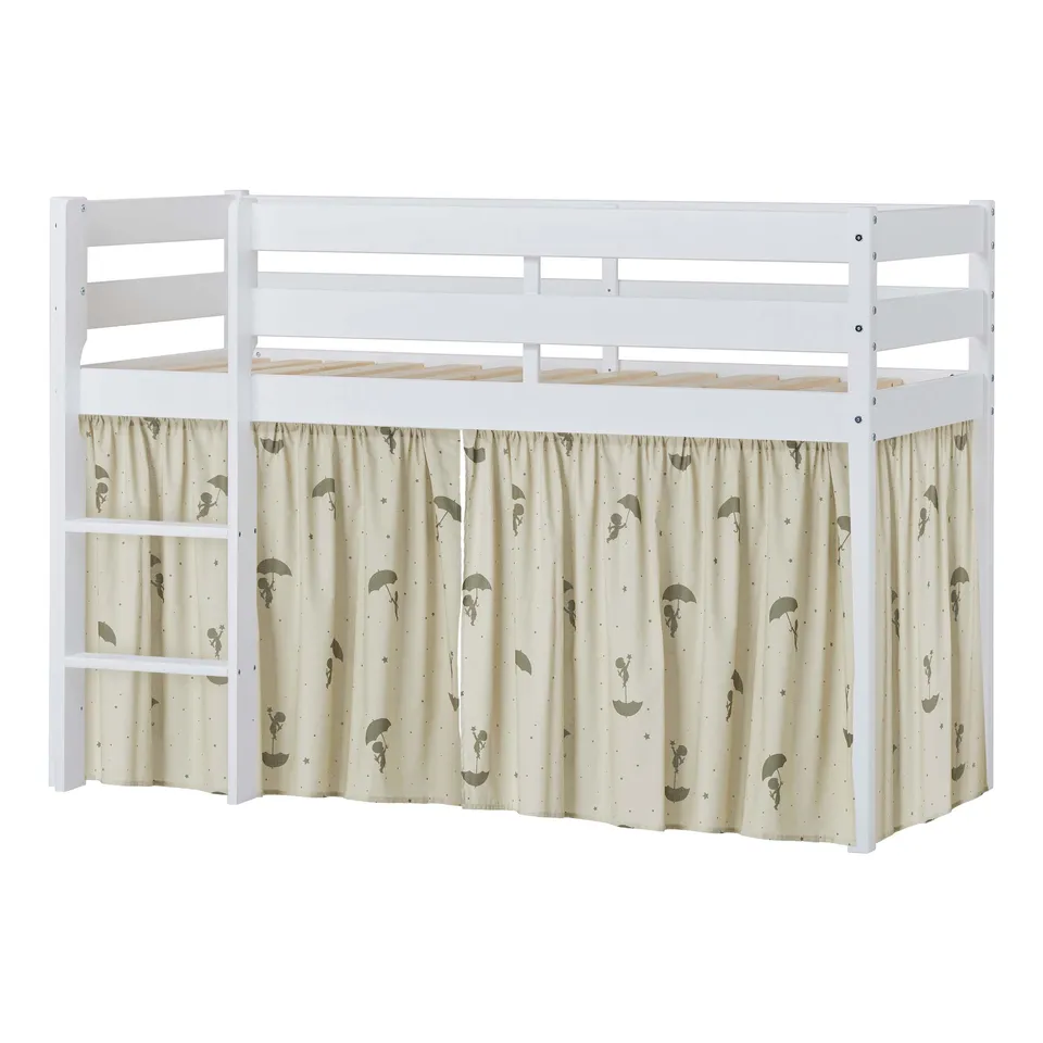 hoppekids-eco-comfort-halbhohes-bett-mit-gr-nem-ole-lukoie-bettvorhang image 1