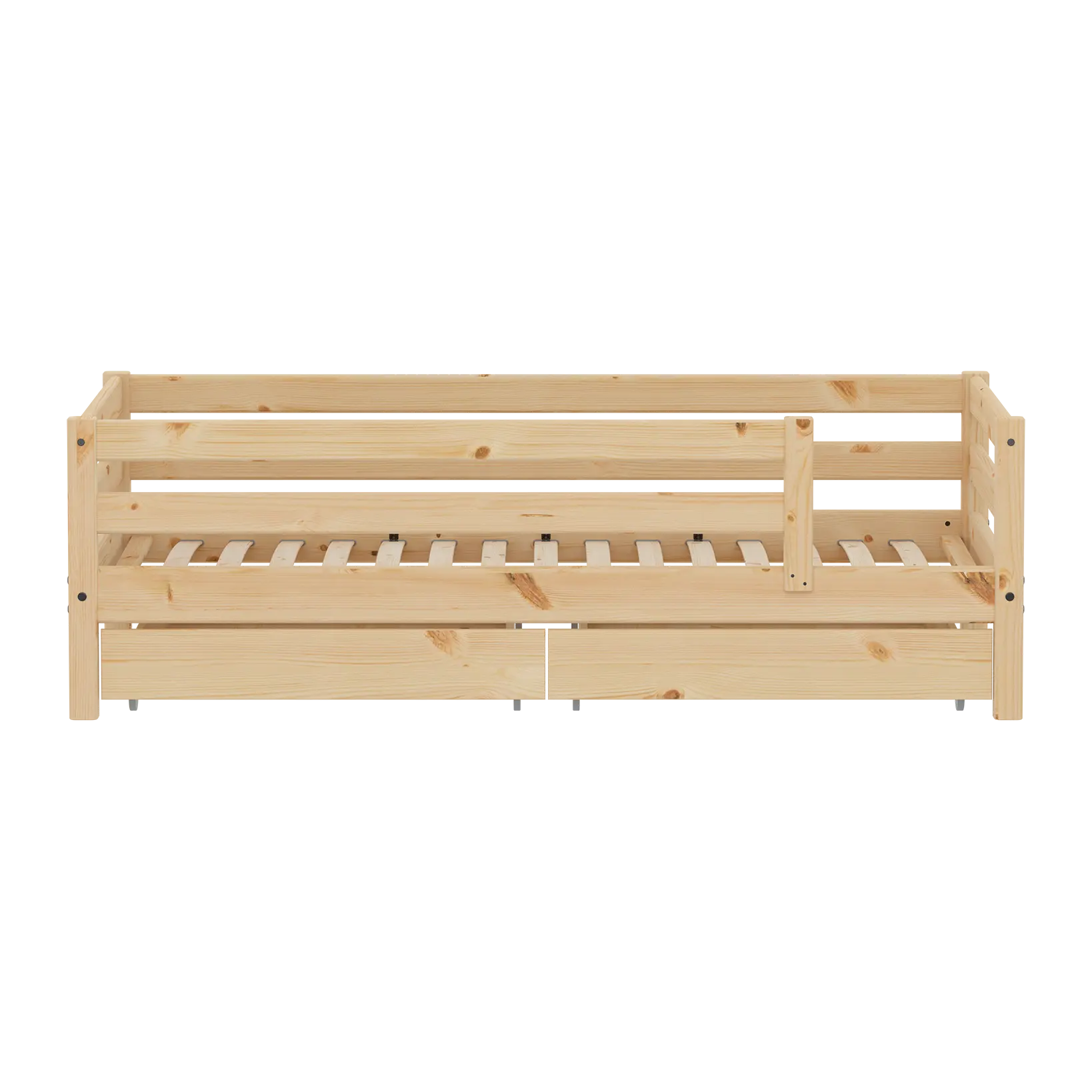 flexa-classic-raw-einzelbett-90x200-kiefernholz-mit-absturzsicherung-aufbewahrun image 2