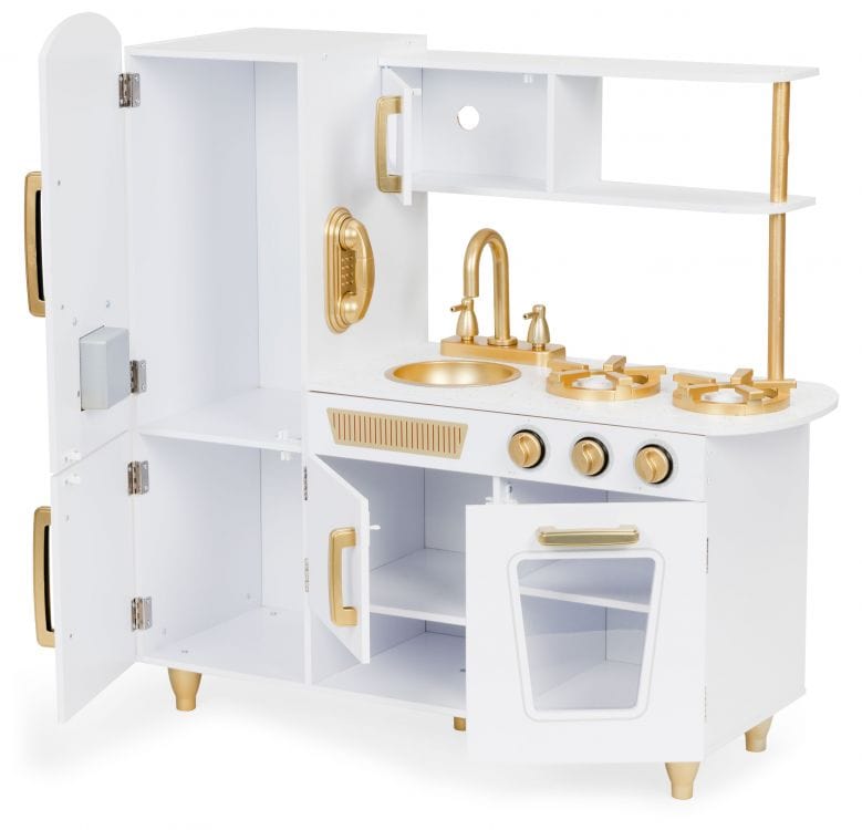 meowbaby-montessori-holzspielk-che-f-r-kinder-mit-zubeh-r-wei-gold image 5