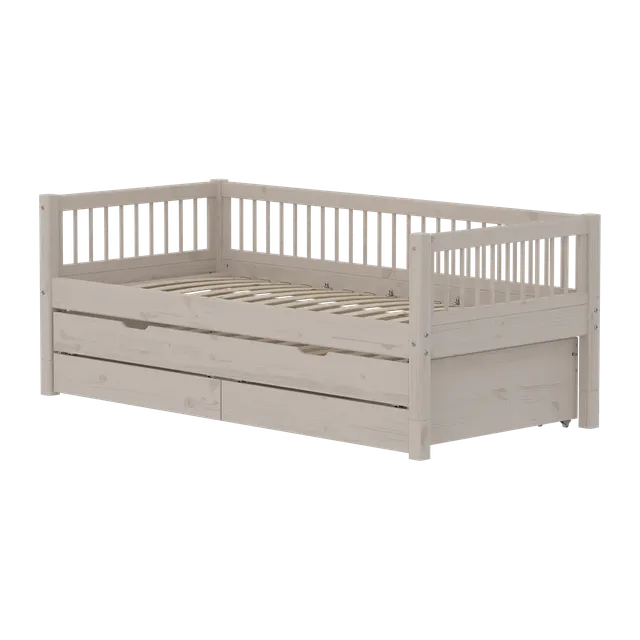 flexa-classic-einzelbett-90x200-cm-grau-mit-ausziehbett-90x190-cm-schubladen-und image 1