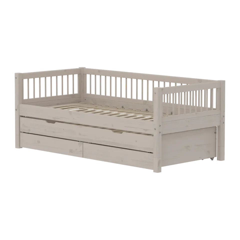flexa-classic-einzelbett-90x200-cm-grau-mit-ausziehbett-90x190-cm-schubladen-und image 1
