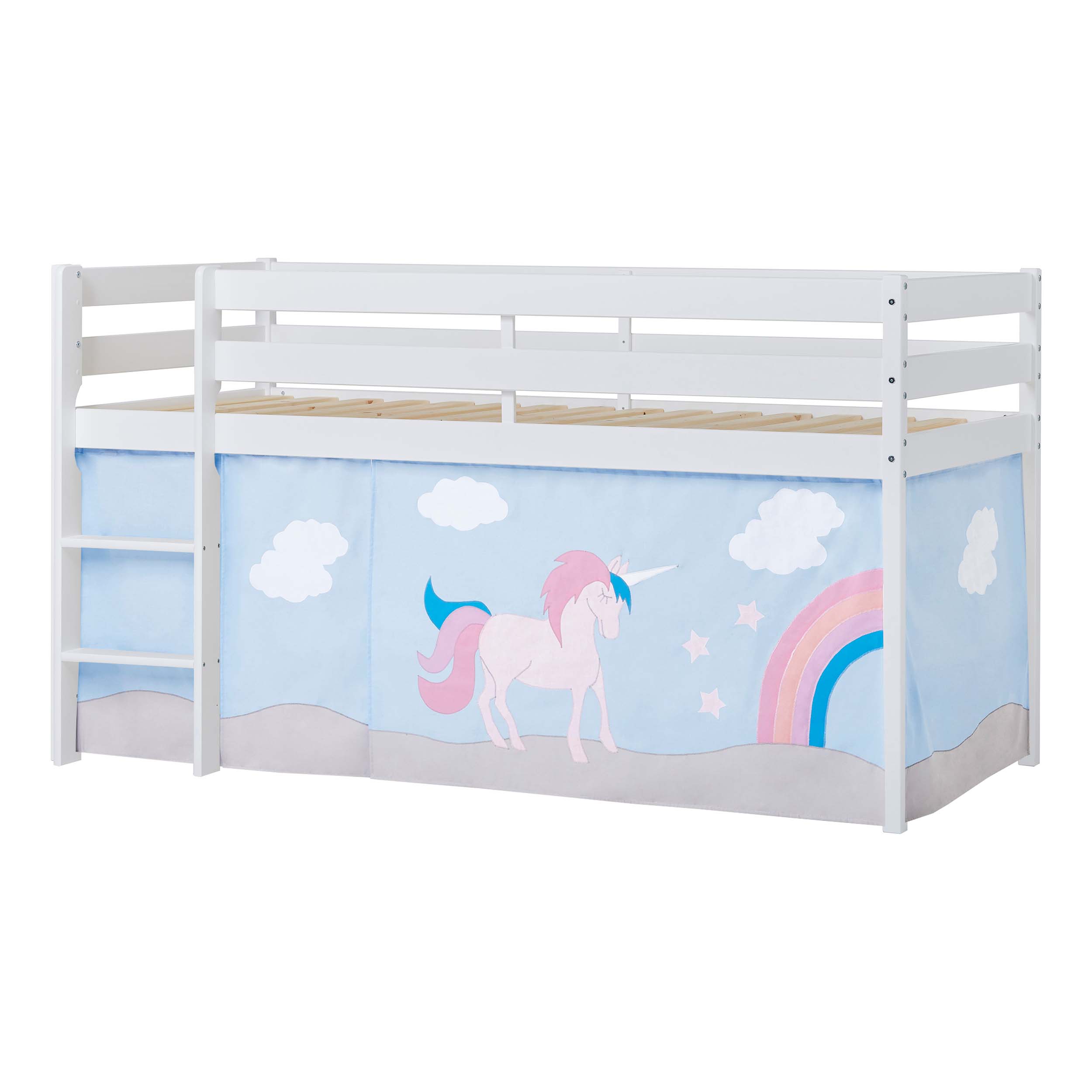 hoppekids-eco-comfort-halbhochbett-90x200-mit-unicorn-bettvorhang image 7