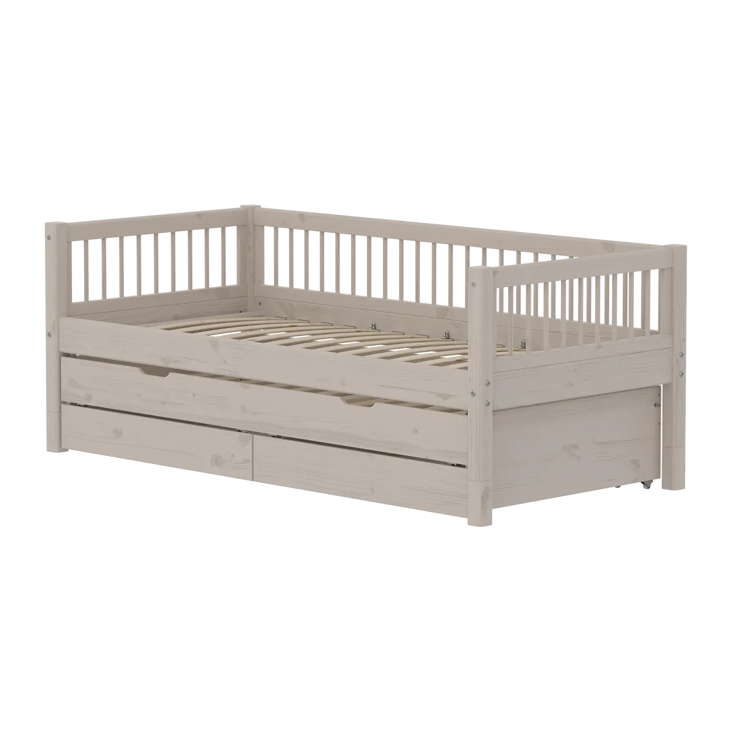 flexa-classic-einzelbett-90x200-cm-grau-mit-ausziehbett-90x190-cm-schubladen-und image 1