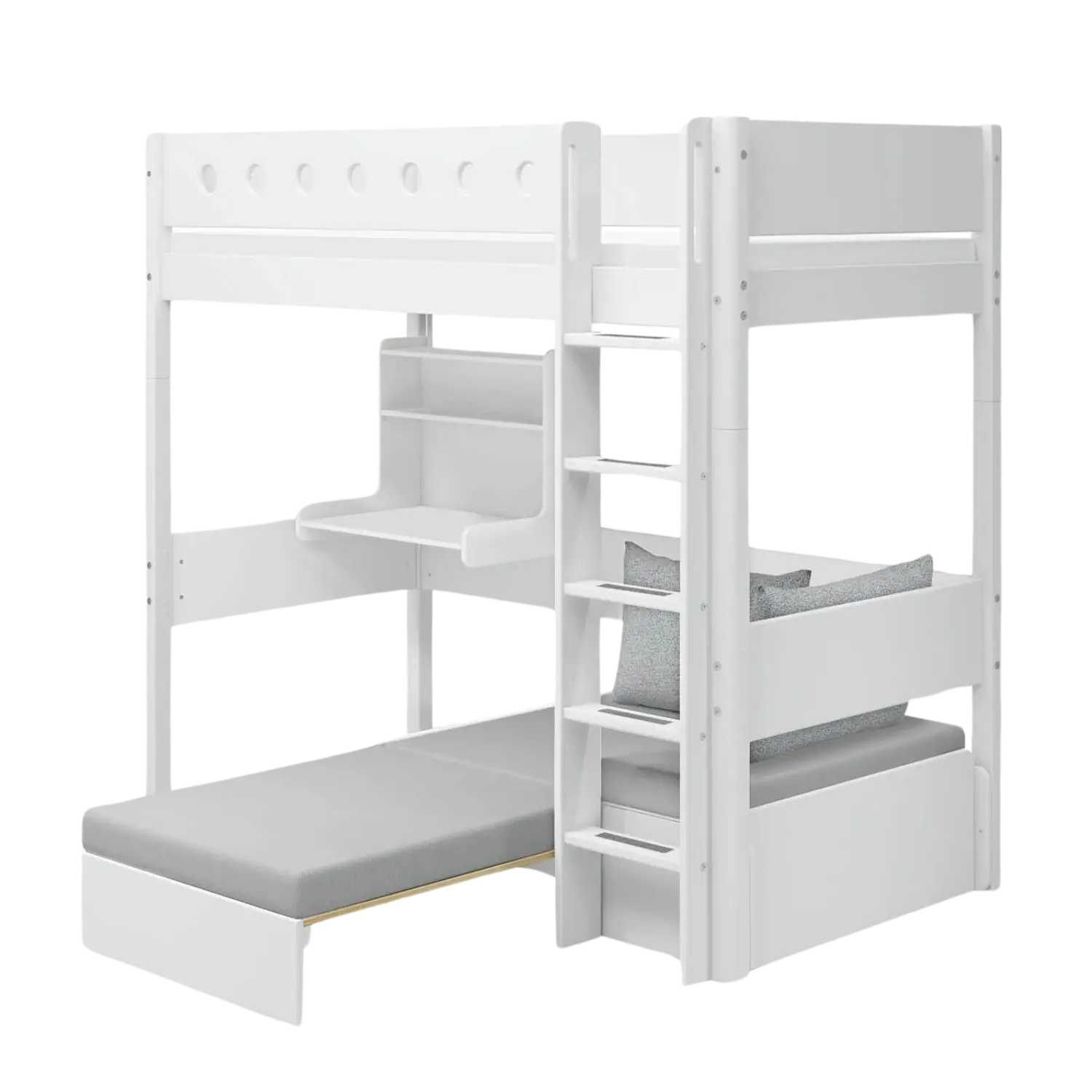 flexa-casa-hochbett-184-cm-90x200-cm-wei-mit-schreibtisch-sofa-und-matratze-bund image 1