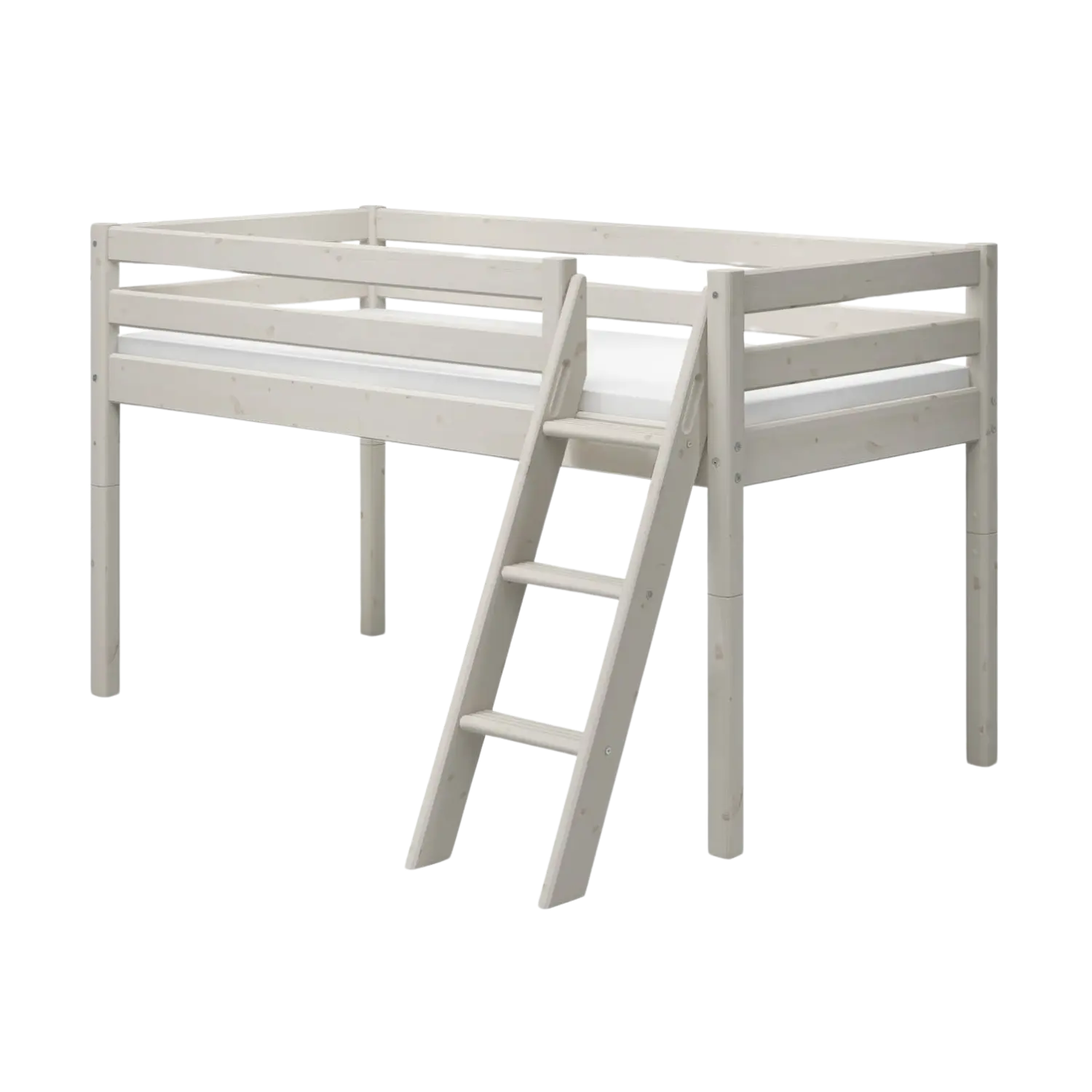 flexa-classic-hochbett-120-cm-90x200-cm-wei-mit-leiter-und-absturzsicherung image 1