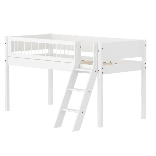flexa-white-hochbett-120-cm-mit-leiter-und-absturzsicherung-90x200-cm-wei-2 image 1