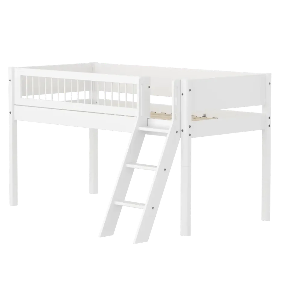 flexa-white-hochbett-120-cm-mit-leiter-und-absturzsicherung-90x200-cm-wei-2 image 1