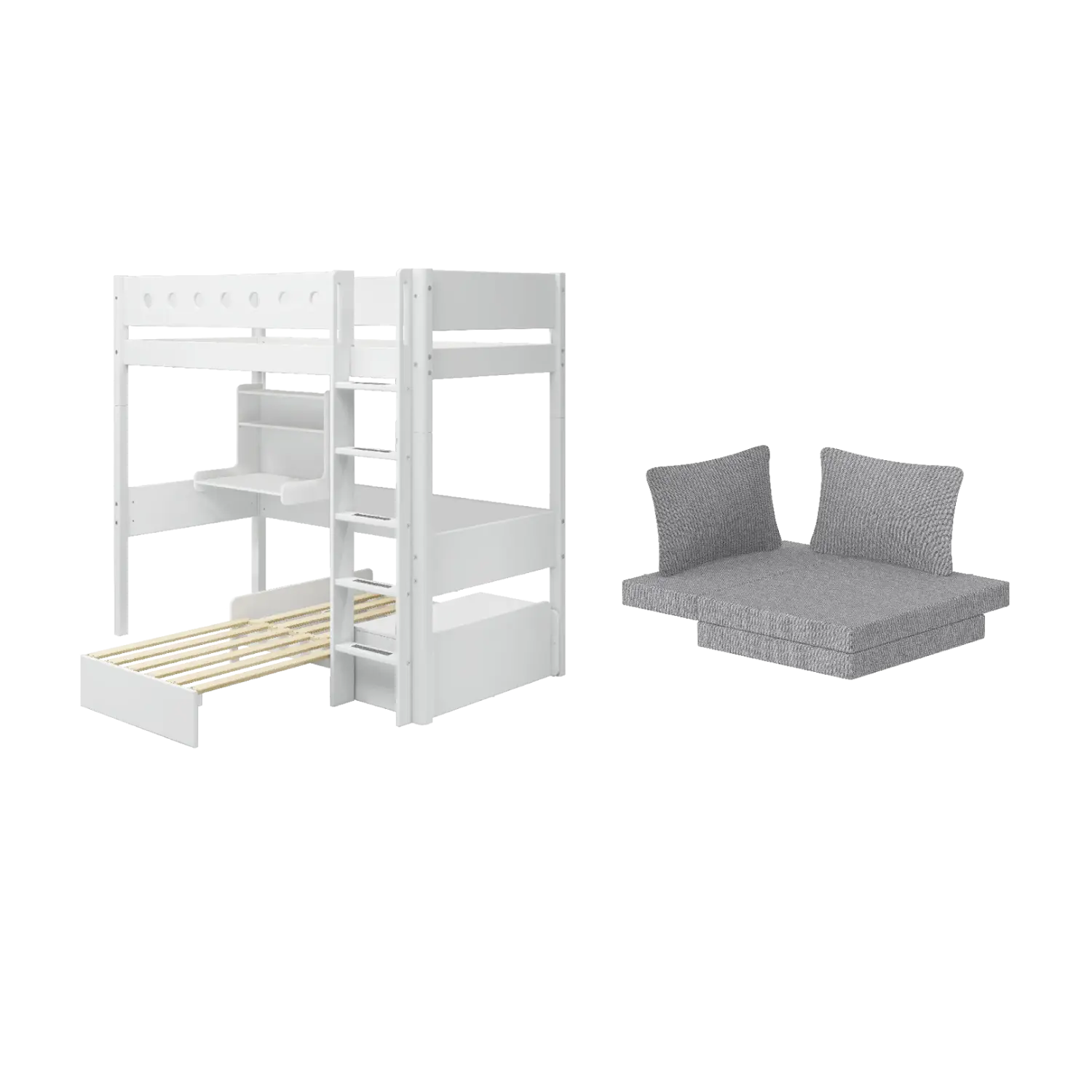 flexa-casa-hochbett-184-cm-90x200-cm-wei-mit-schreibtisch-sofa-und-matratze-bund image 4