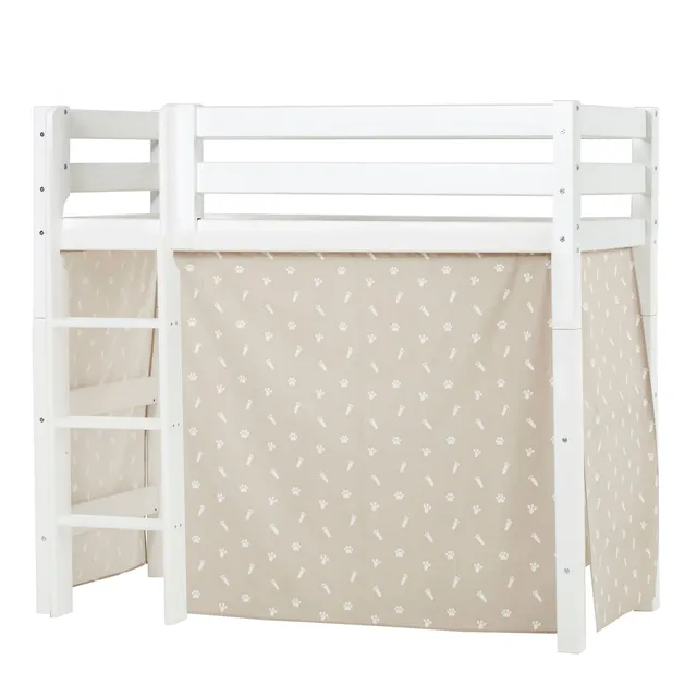 hoppekids-eco-luxury-mittelhohes-bett-mit-pets-silver-cloud-vorhang image 1
