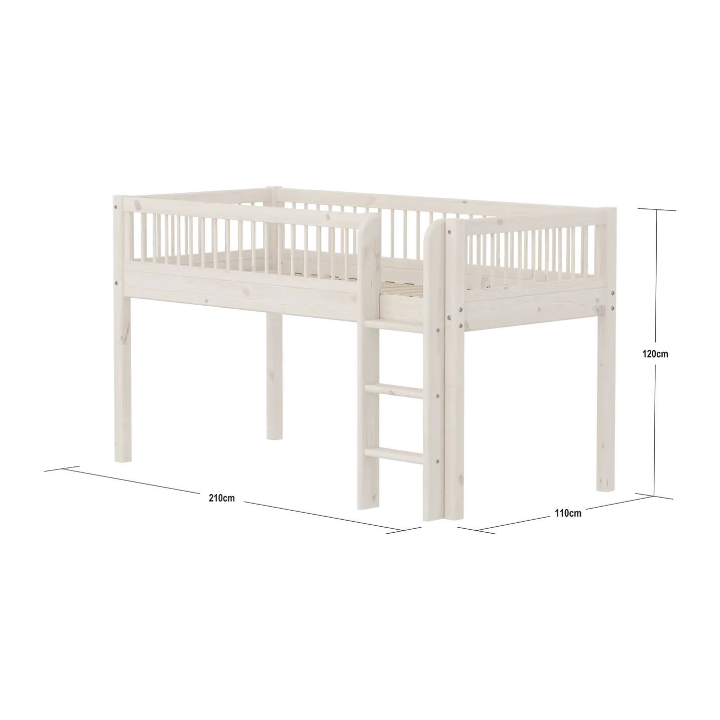 flexa-classic-halbhochbett-120-cm-mit-leiter-90x200-cm-wei image 5