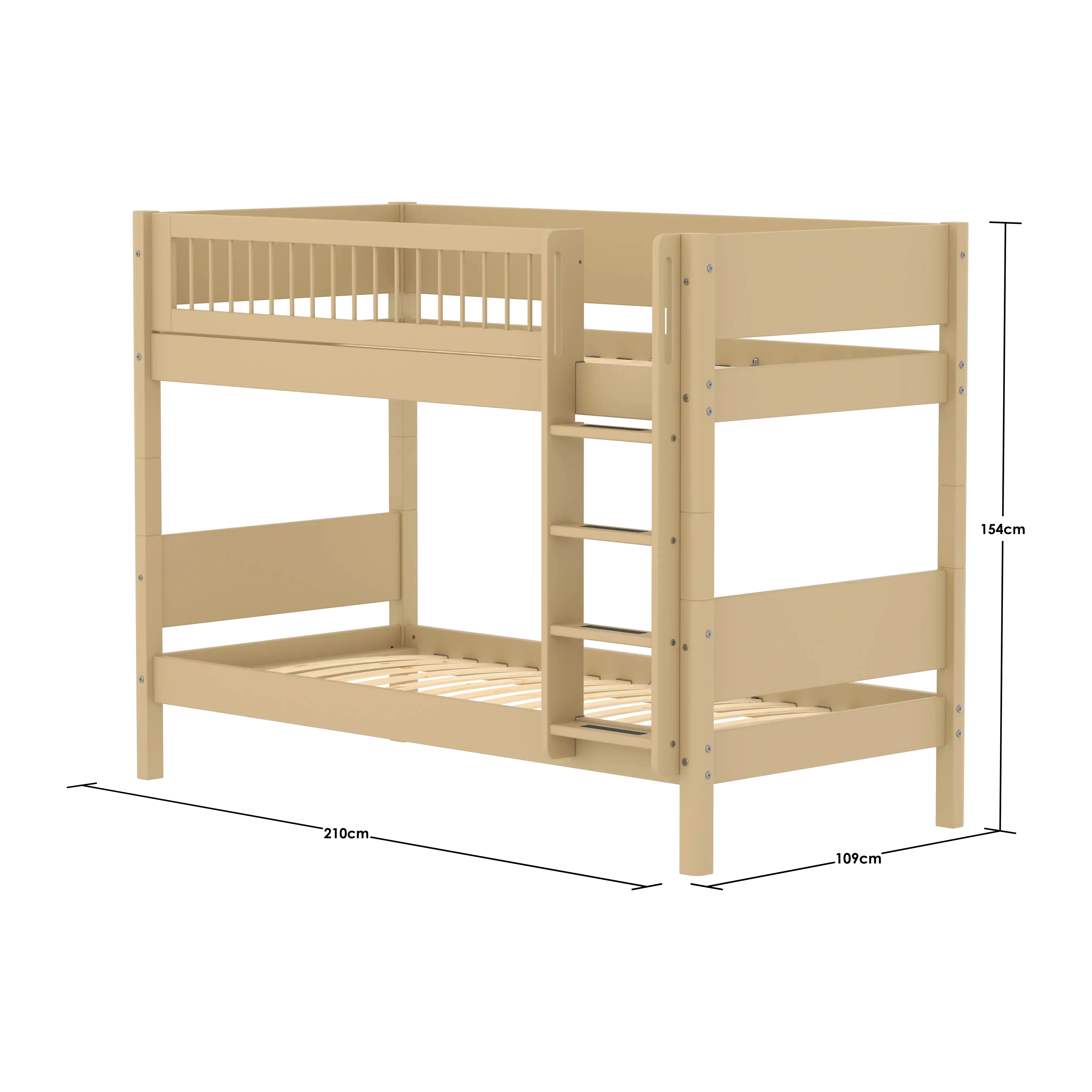 flexa-white-etagenbett-154-cm-mit-leiter-und-absturzsicherung-90x200-cm-sand image 8