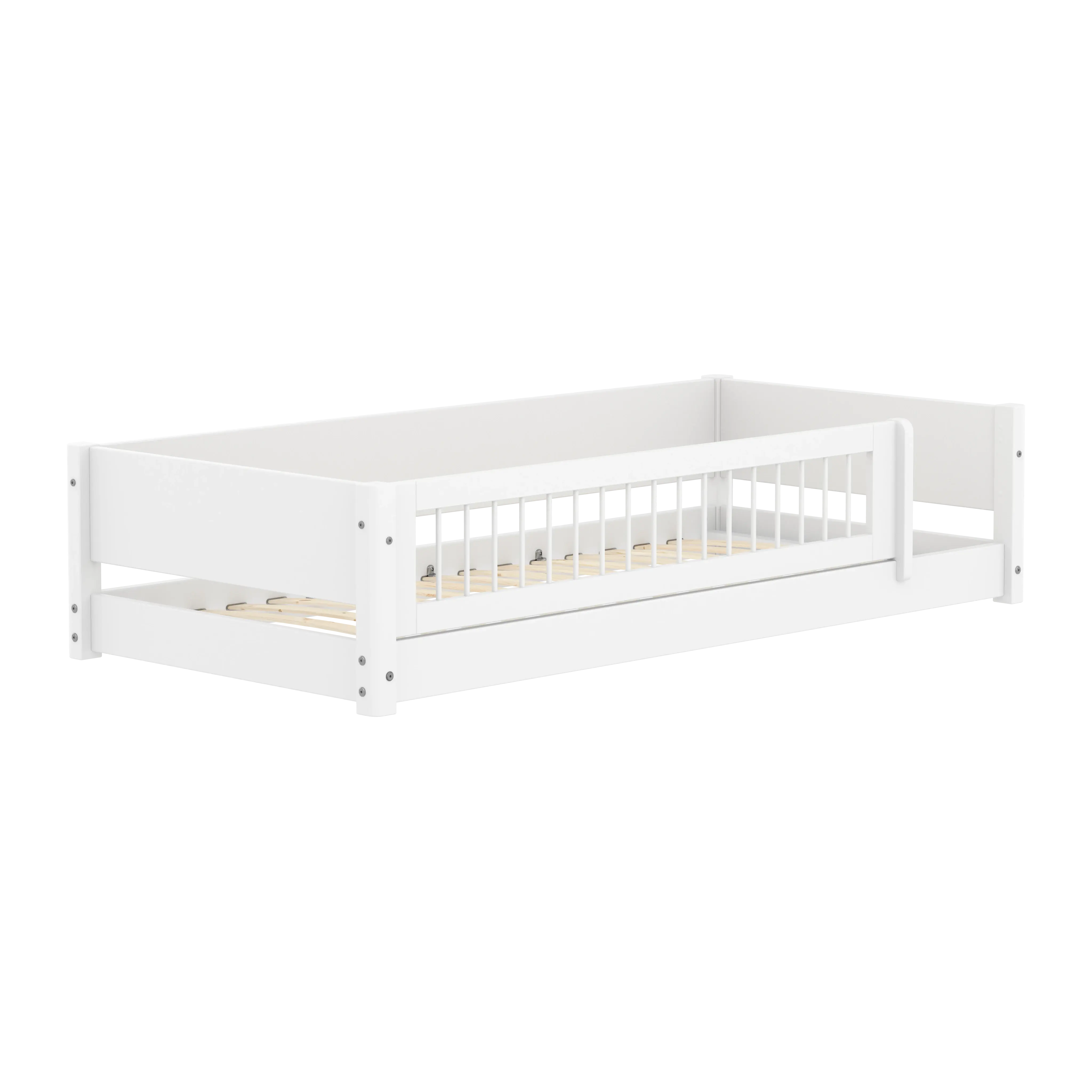 flexa-white-montessori-bett-mit-absturzsicherung-und-crossbars-90x200-cm-wei image 3